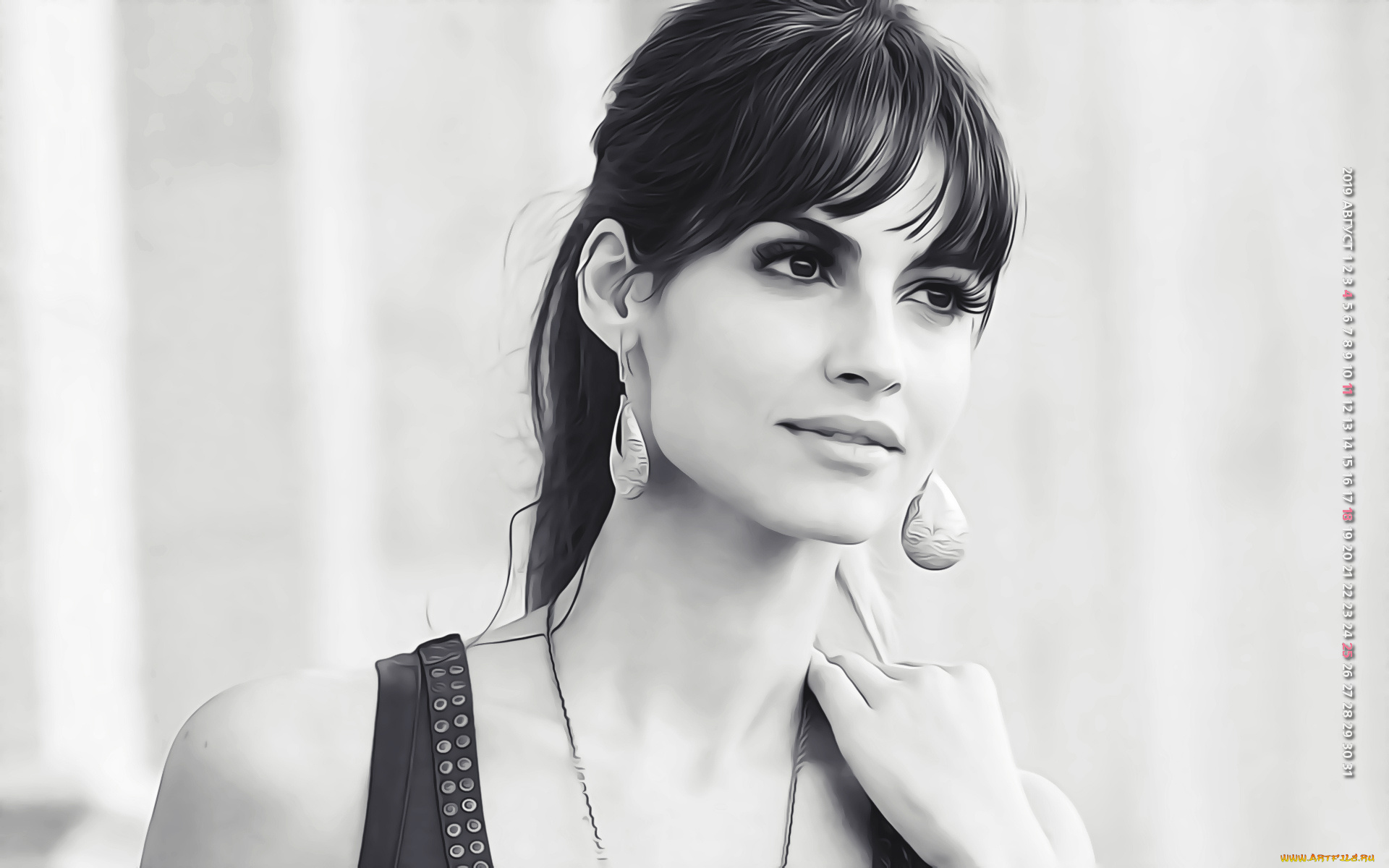 календари, компьютерный, дизайн, 2019, calendar, серьги, девушка, лицо, женщина, украшение