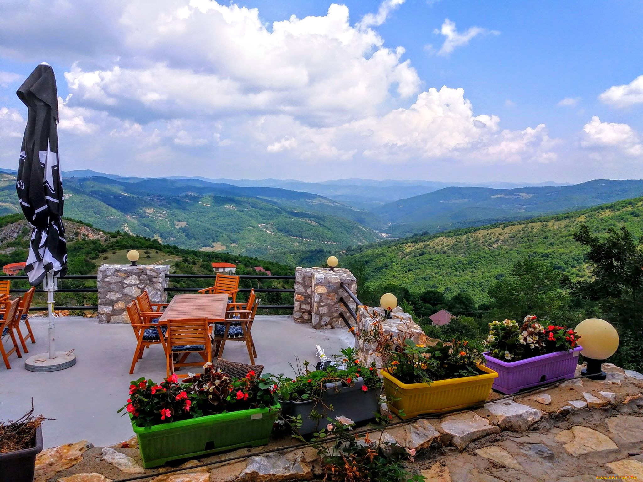 интерьер, веранды, , террасы, , балконы, панорама, горы, терраса