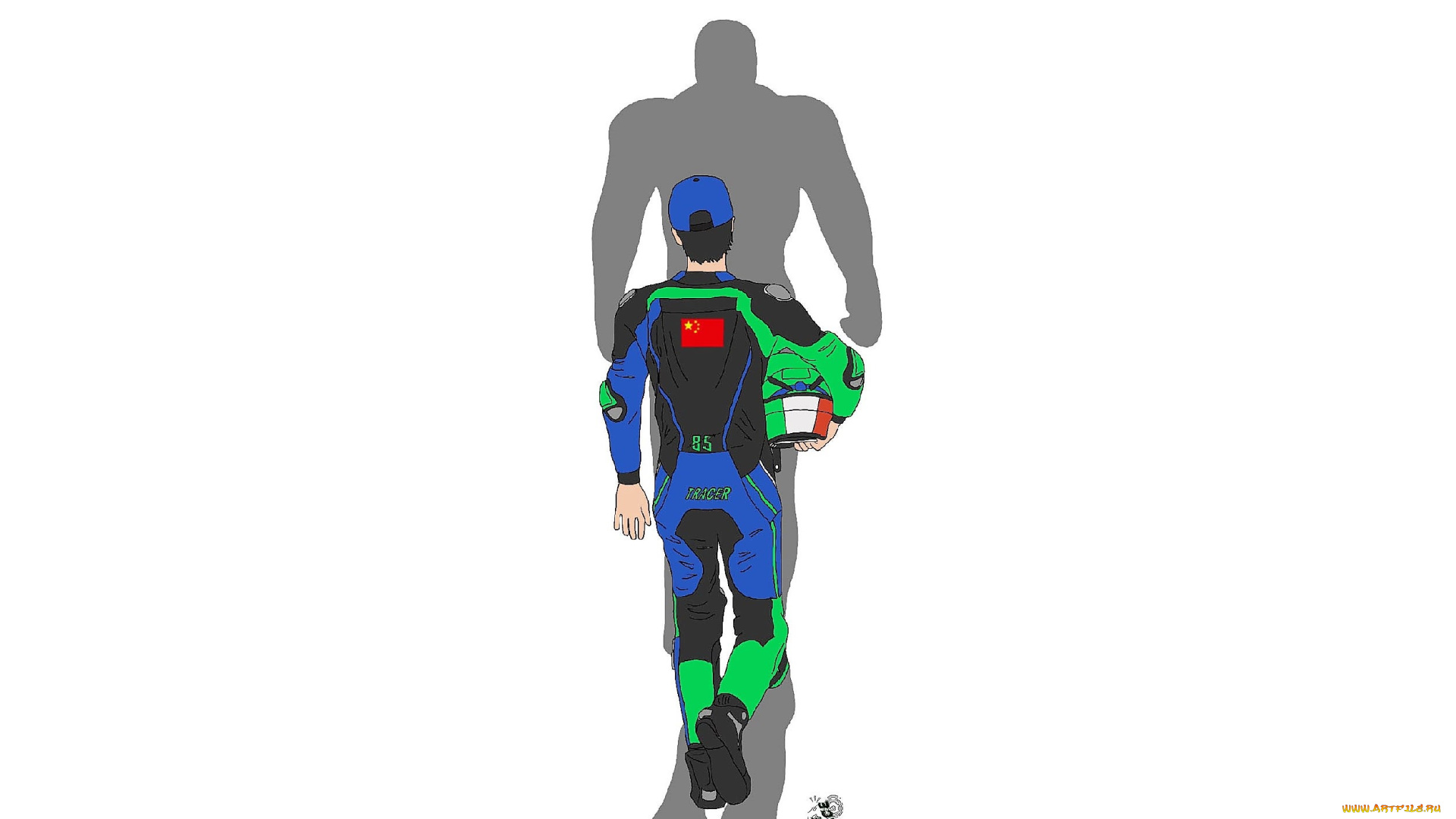 рисованное, люди, ван, ибо, тень, комбинезон, шлем