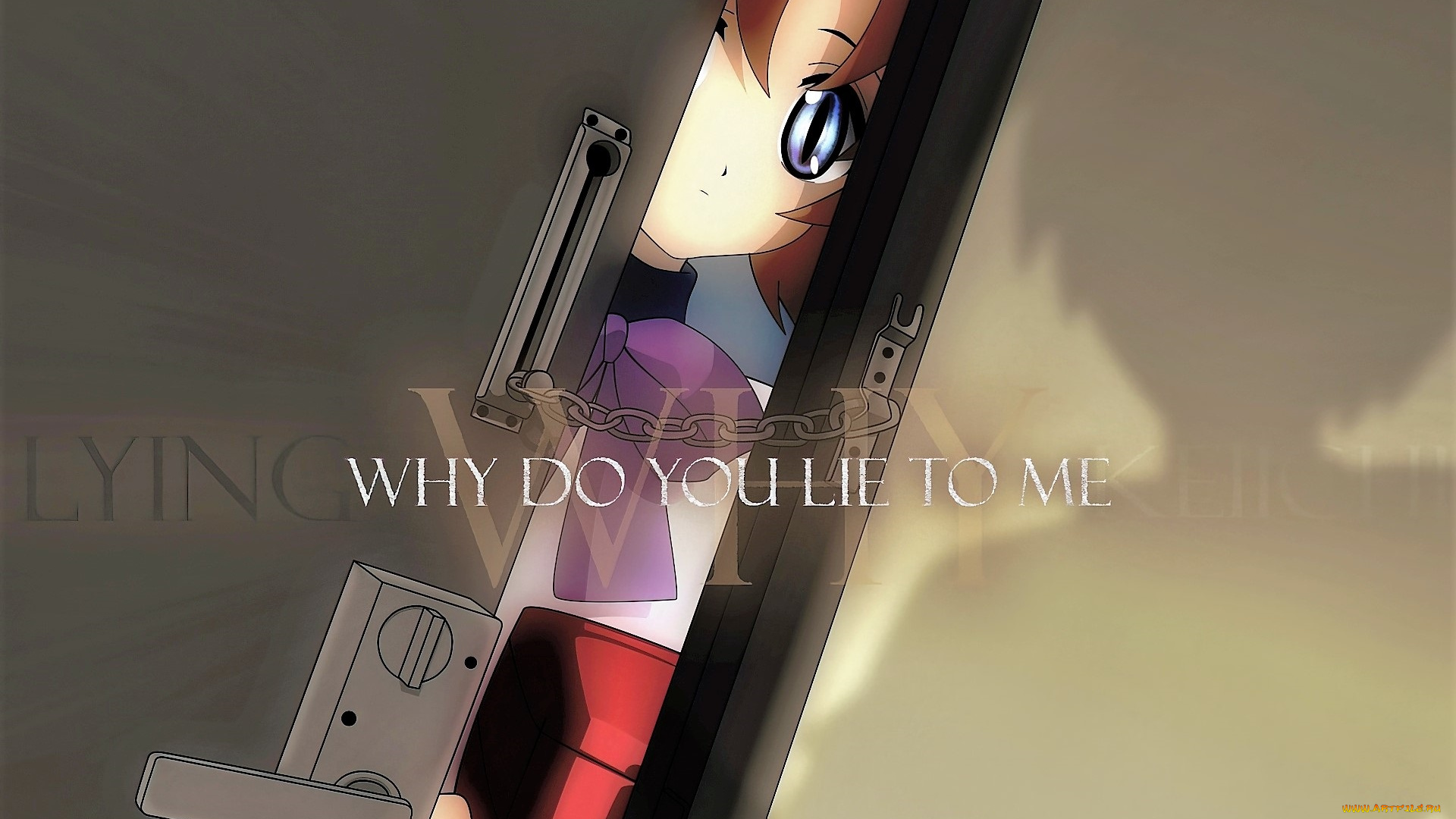 аниме, higurashi, no, naku, koro, ni, дверь, щель