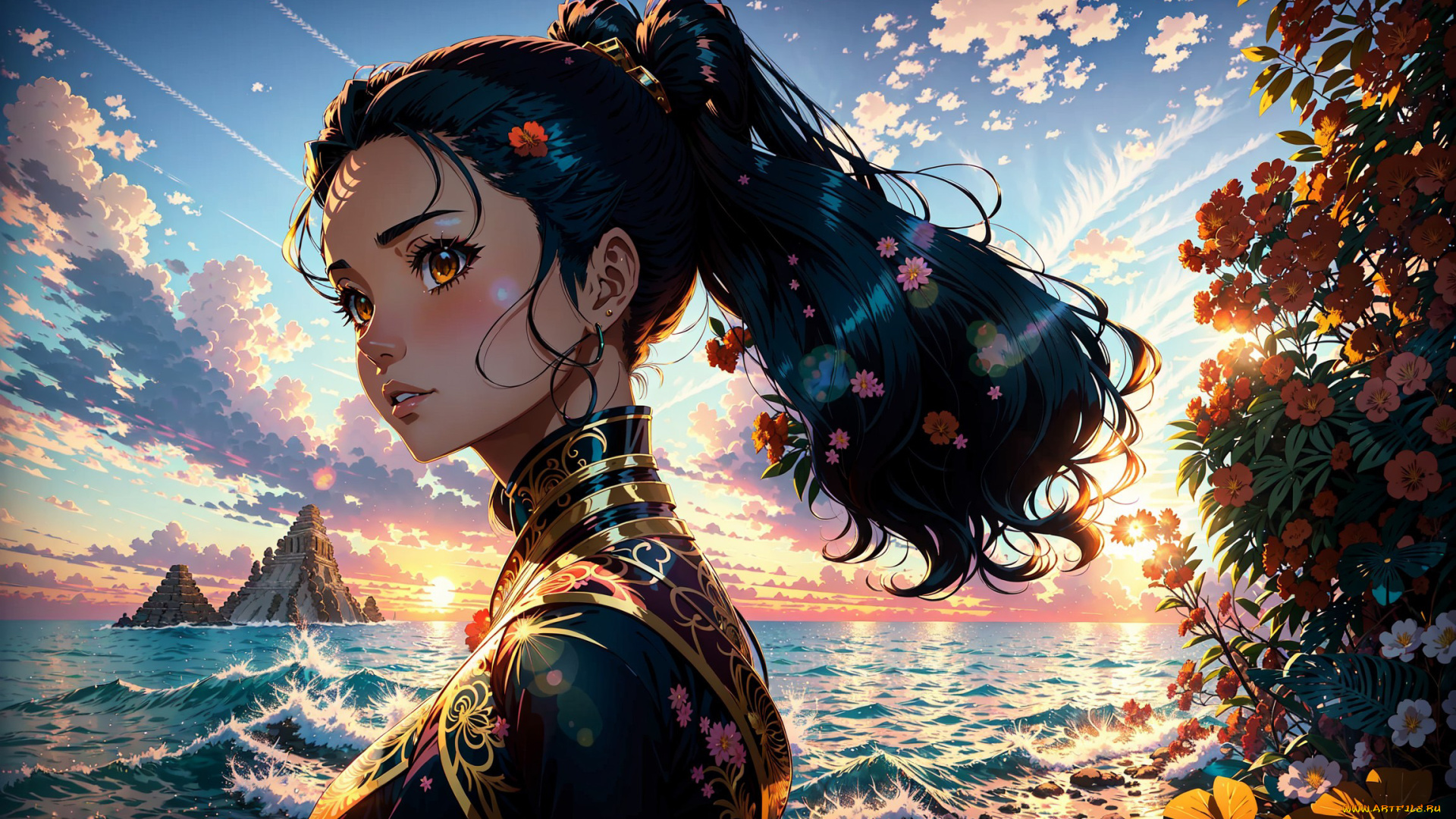 аниме, пейзажи, , природа, нейросети, графика, нейроарт, ai, art, нейронные, сети, рисунки, нейро, искусство