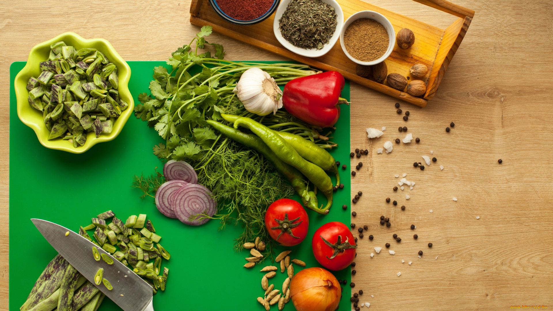 еда, овощи, фасоль, лук, чеснок, помидоры, перец