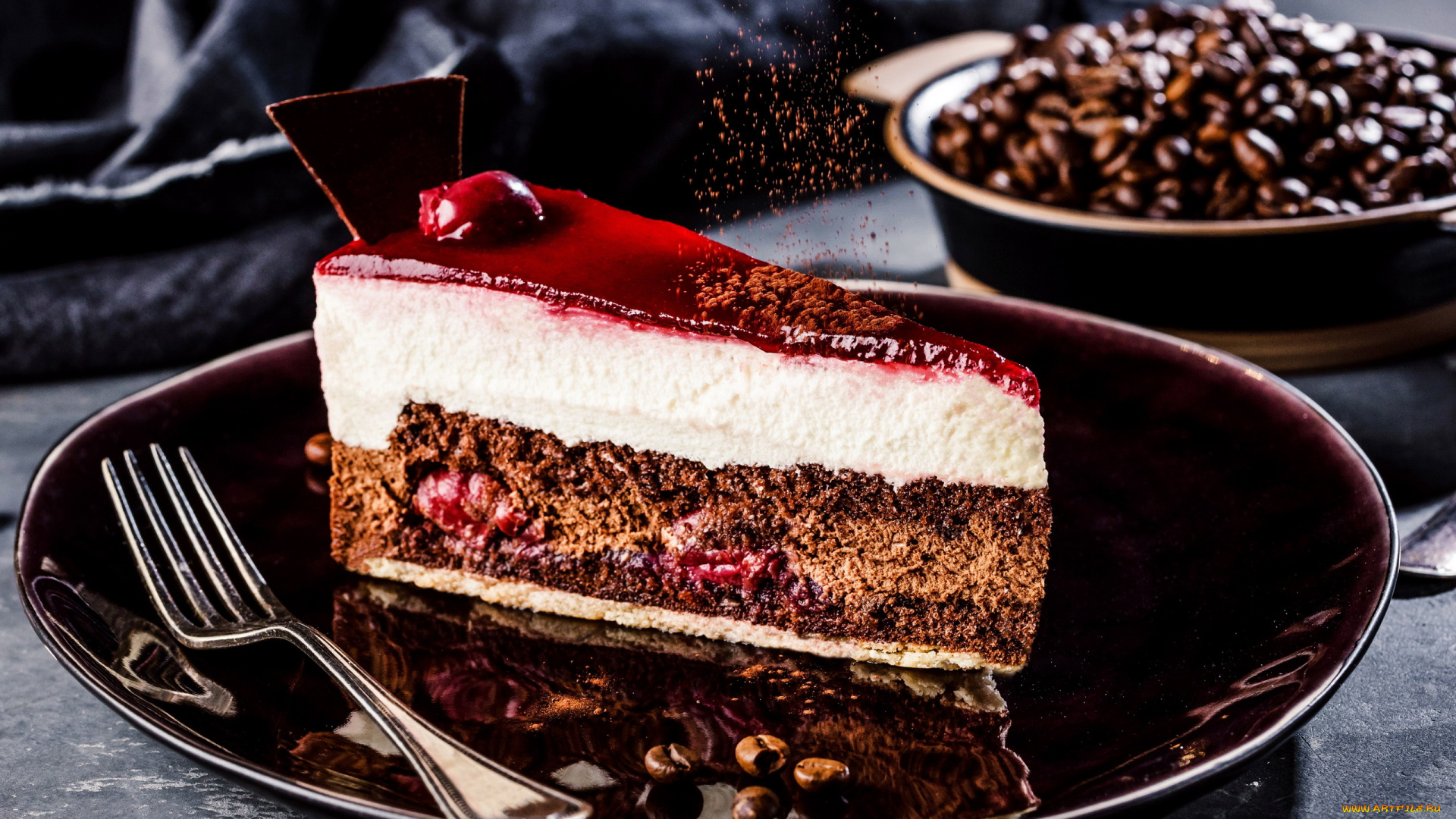 еда, пирожные, , кексы, , печенье, кофейные, зерна, пирожное, двухслойное