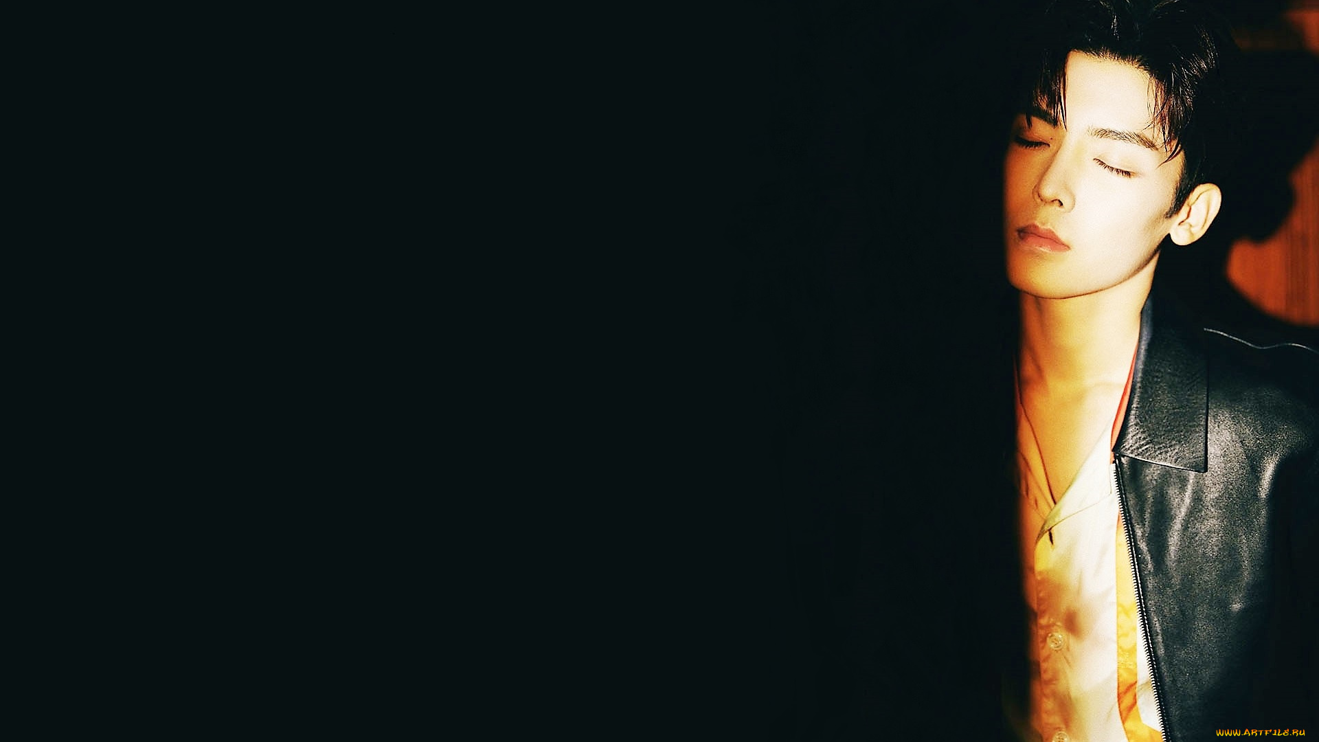 мужчины, hou, ming, hao, актер, лицо, куртка