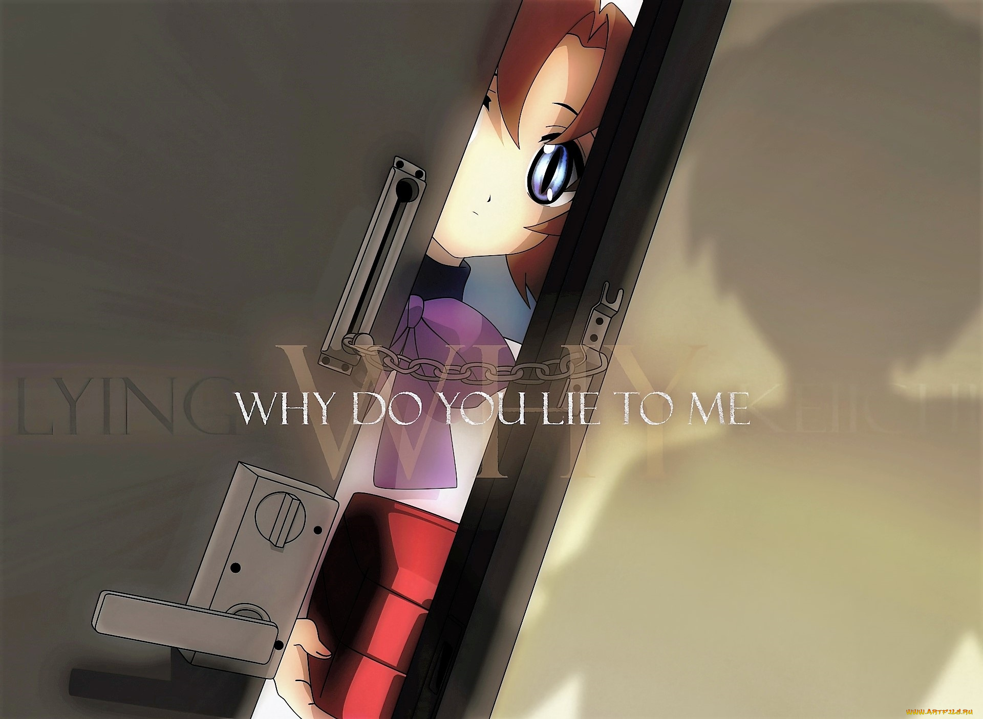 аниме, higurashi, no, naku, koro, ni, дверь, щель