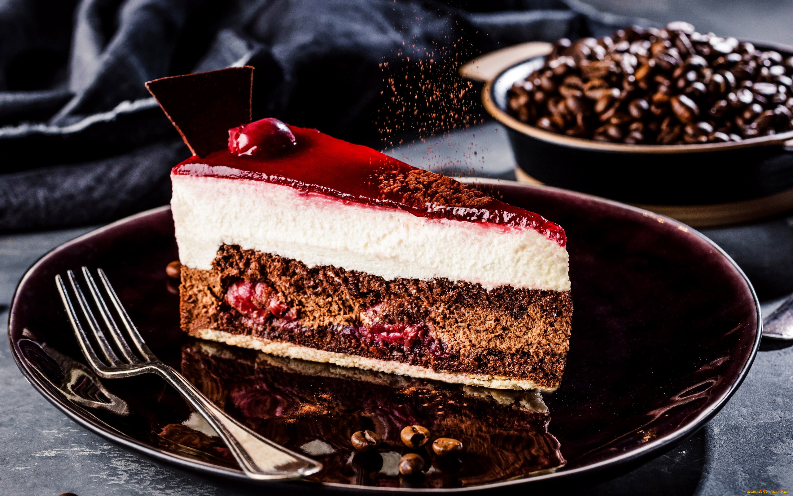 еда, пирожные, , кексы, , печенье, кофейные, зерна, пирожное, двухслойное