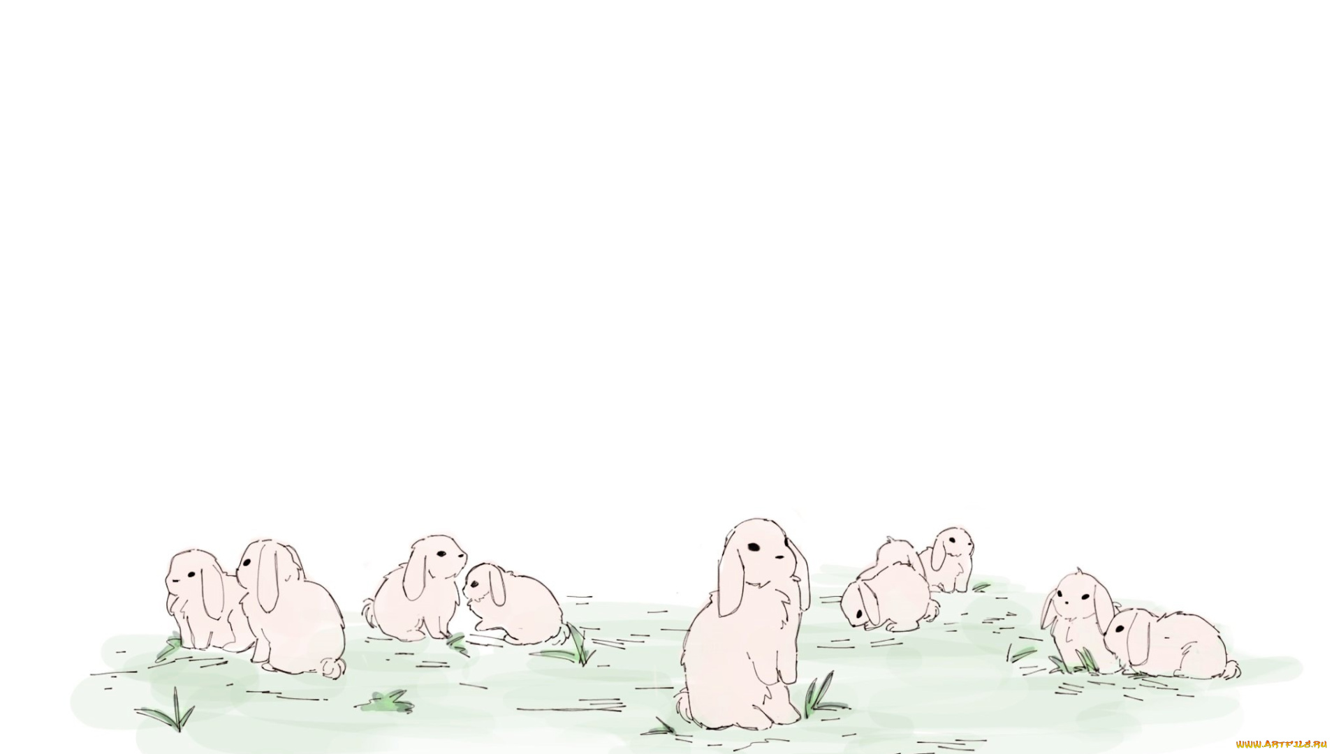 аниме, mo, dao, zu, shi, кролики, поляна