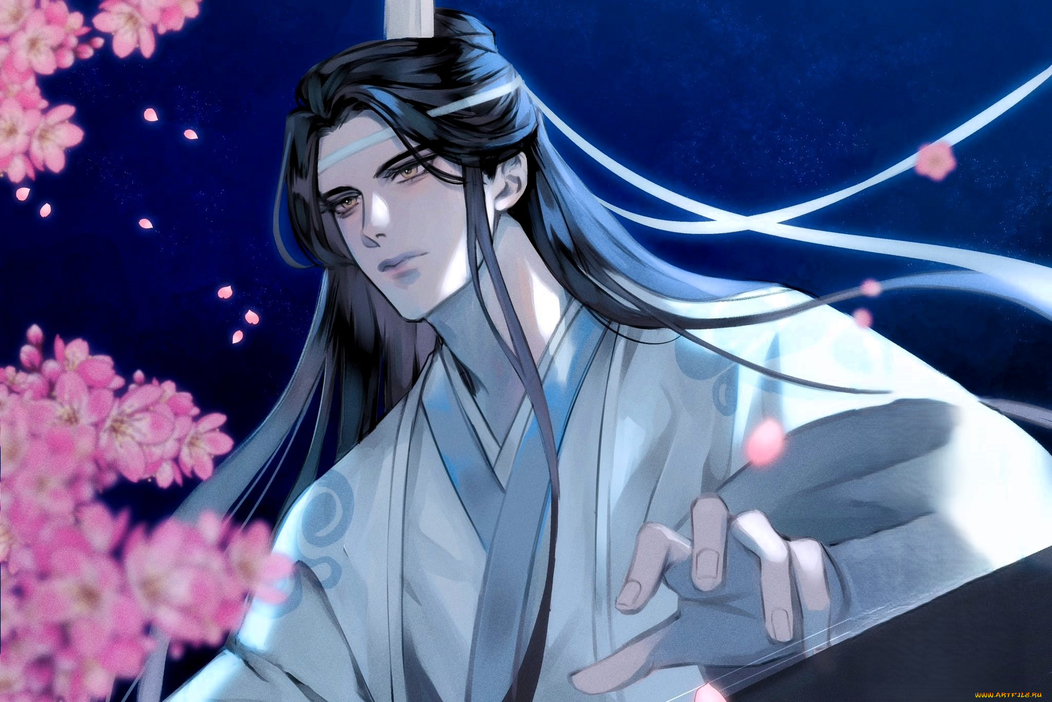 аниме, mo, dao, zu, shi, лань, ванцзы, гуцин, цветение