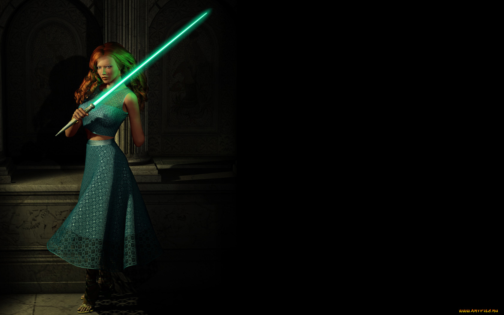 lady, jedi, 3д, графика, fantasy, фантазия