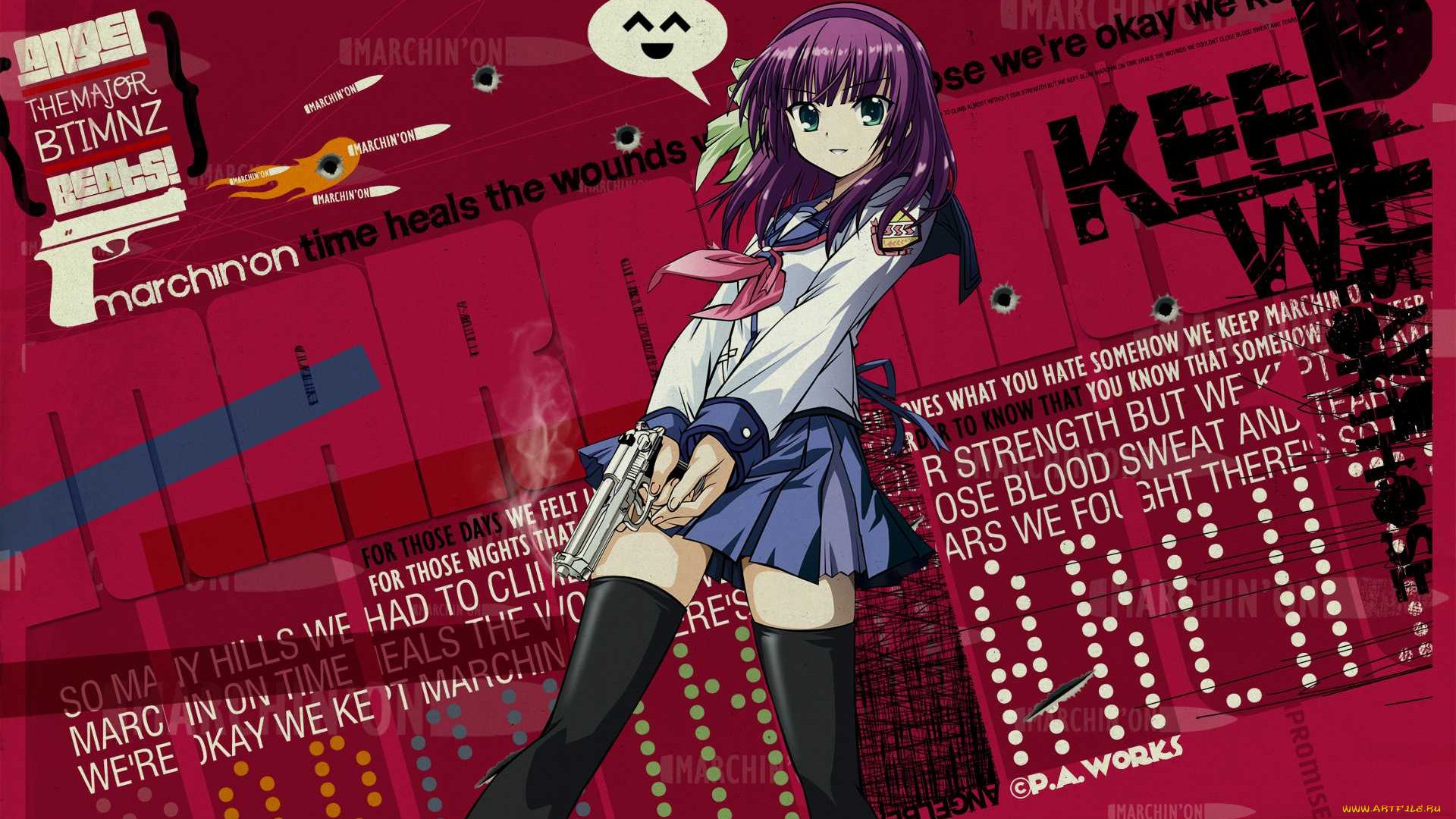 аниме, angel, beats