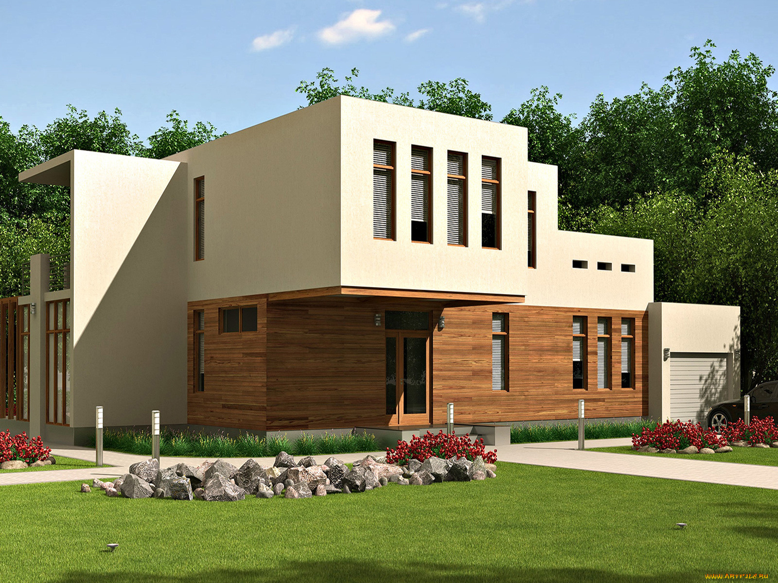 города, здания, дома, камни, дом, двор, трава