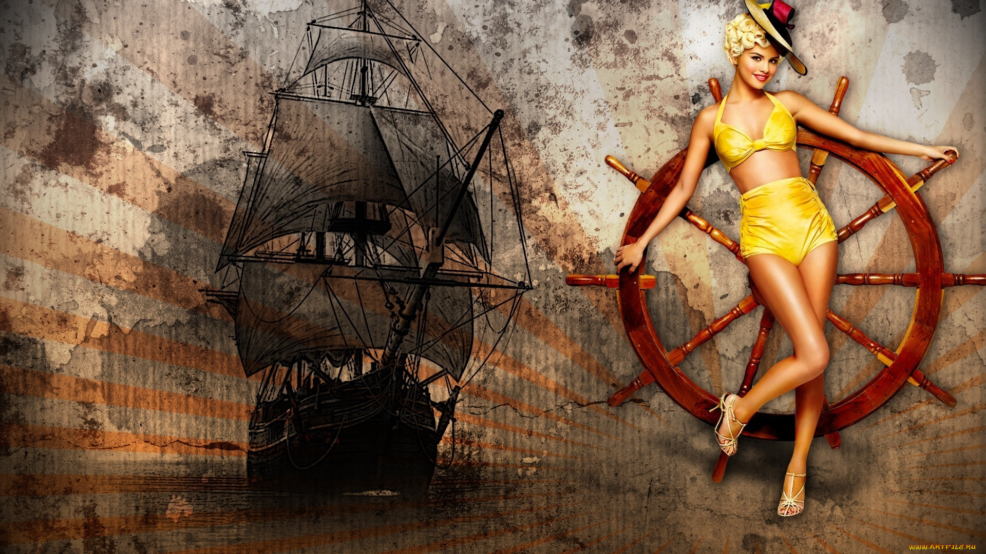 Selena, Gomez, девушки, парусник