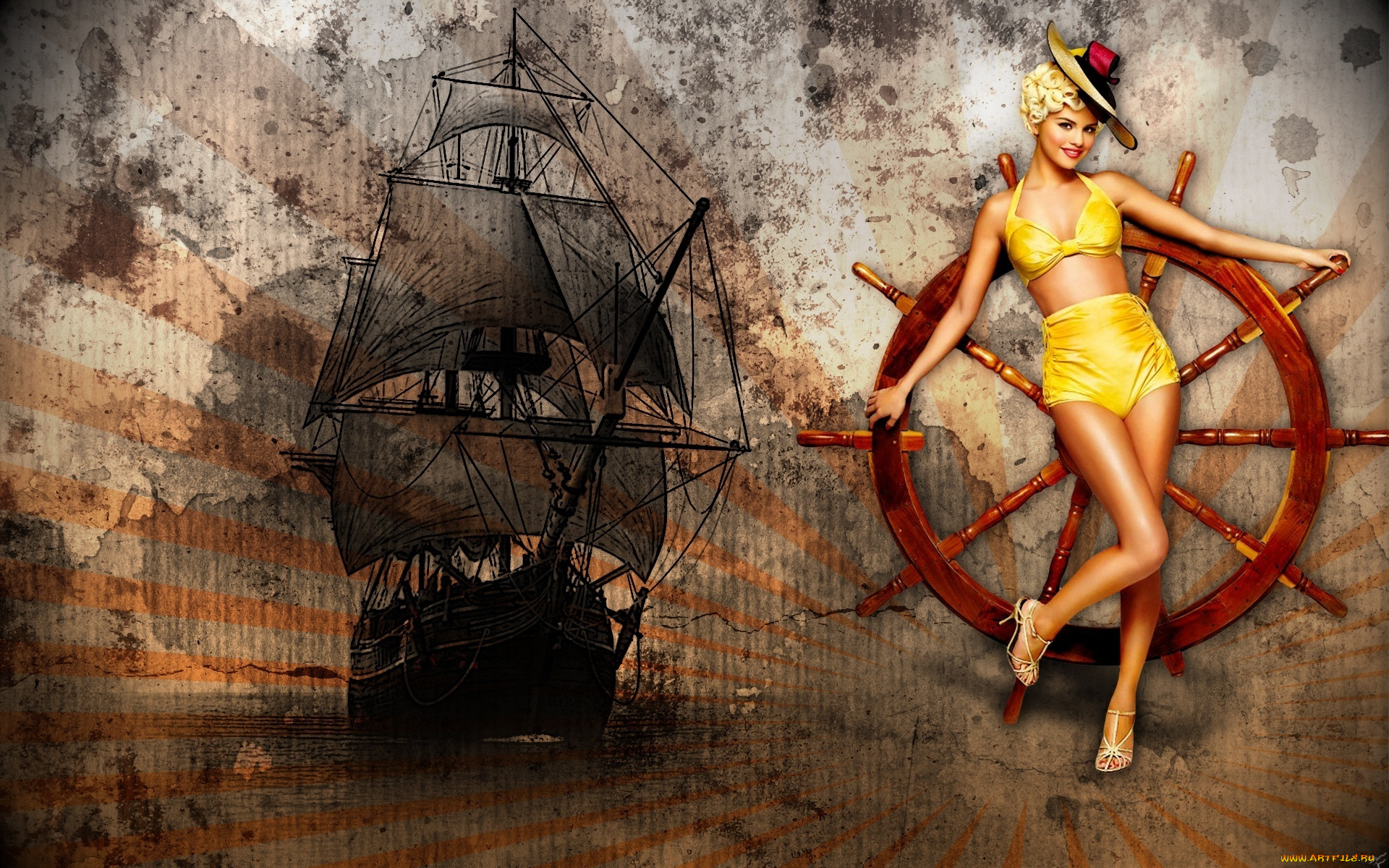 Selena, Gomez, девушки, парусник