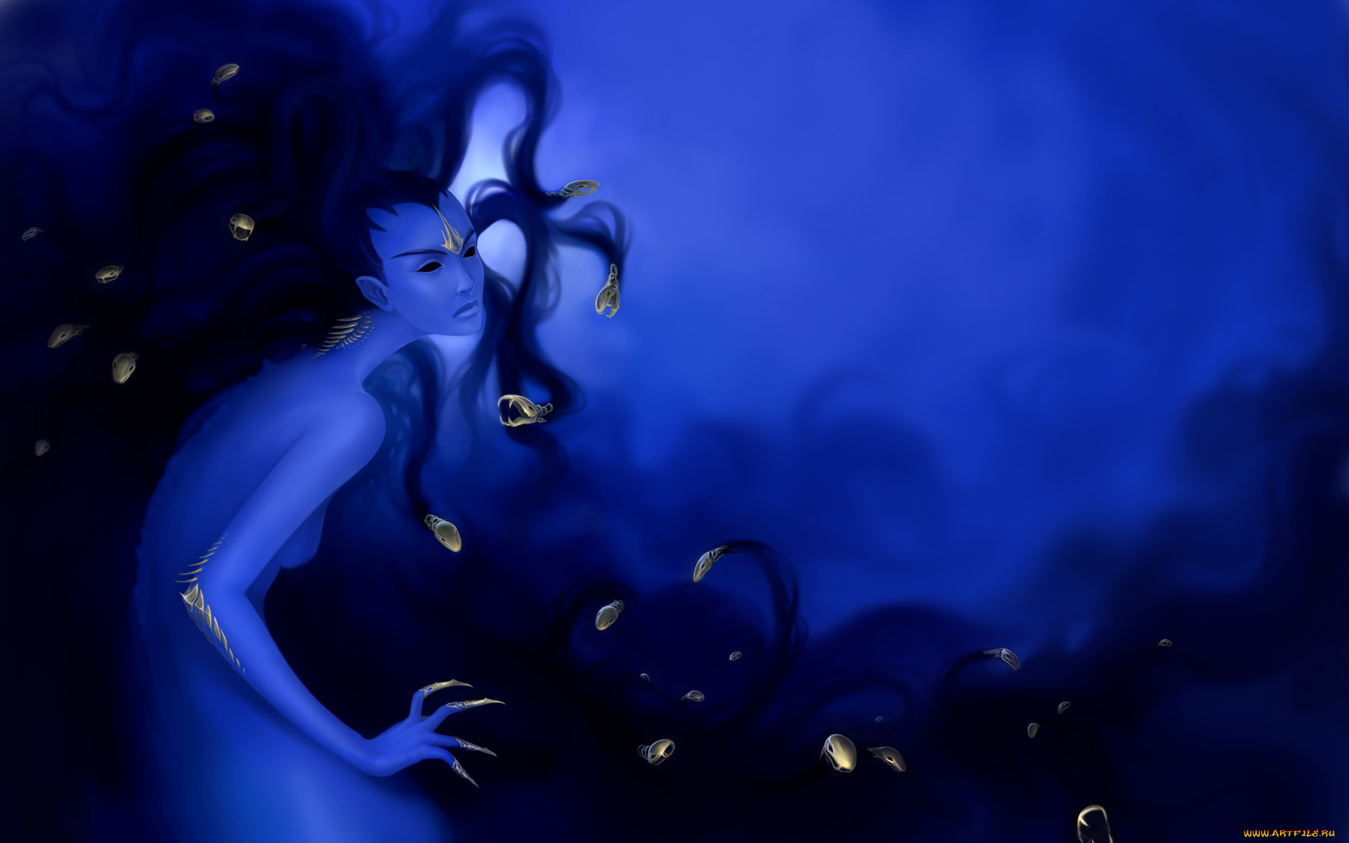 фэнтези, существа, волосы, шипы, змеи