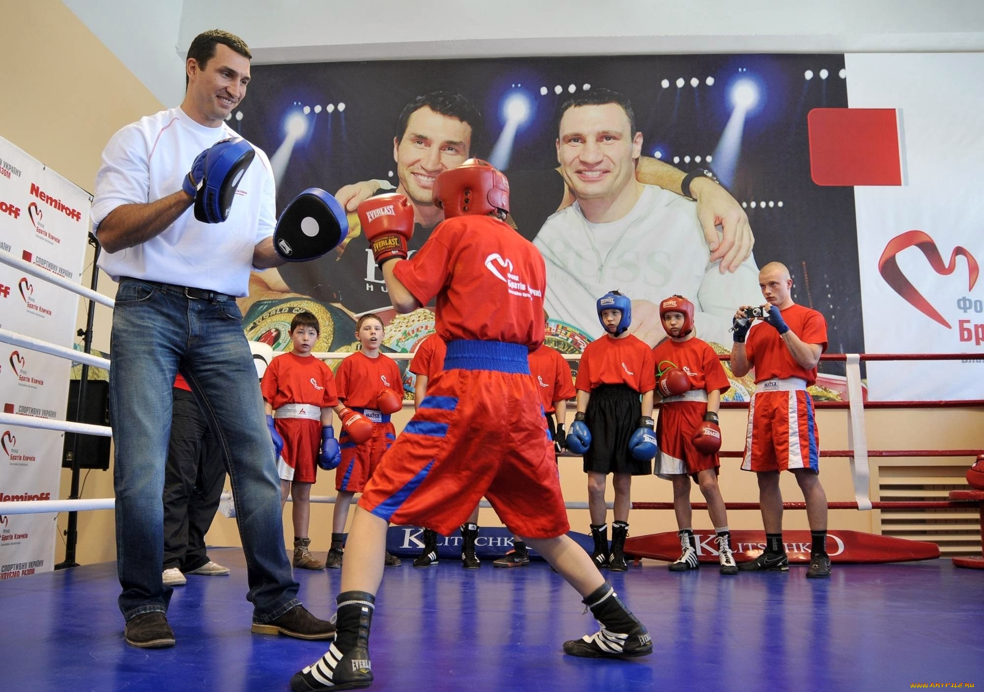 мужчины, виталий, владимир, кличко, боксер, тренировка, бокс, дети