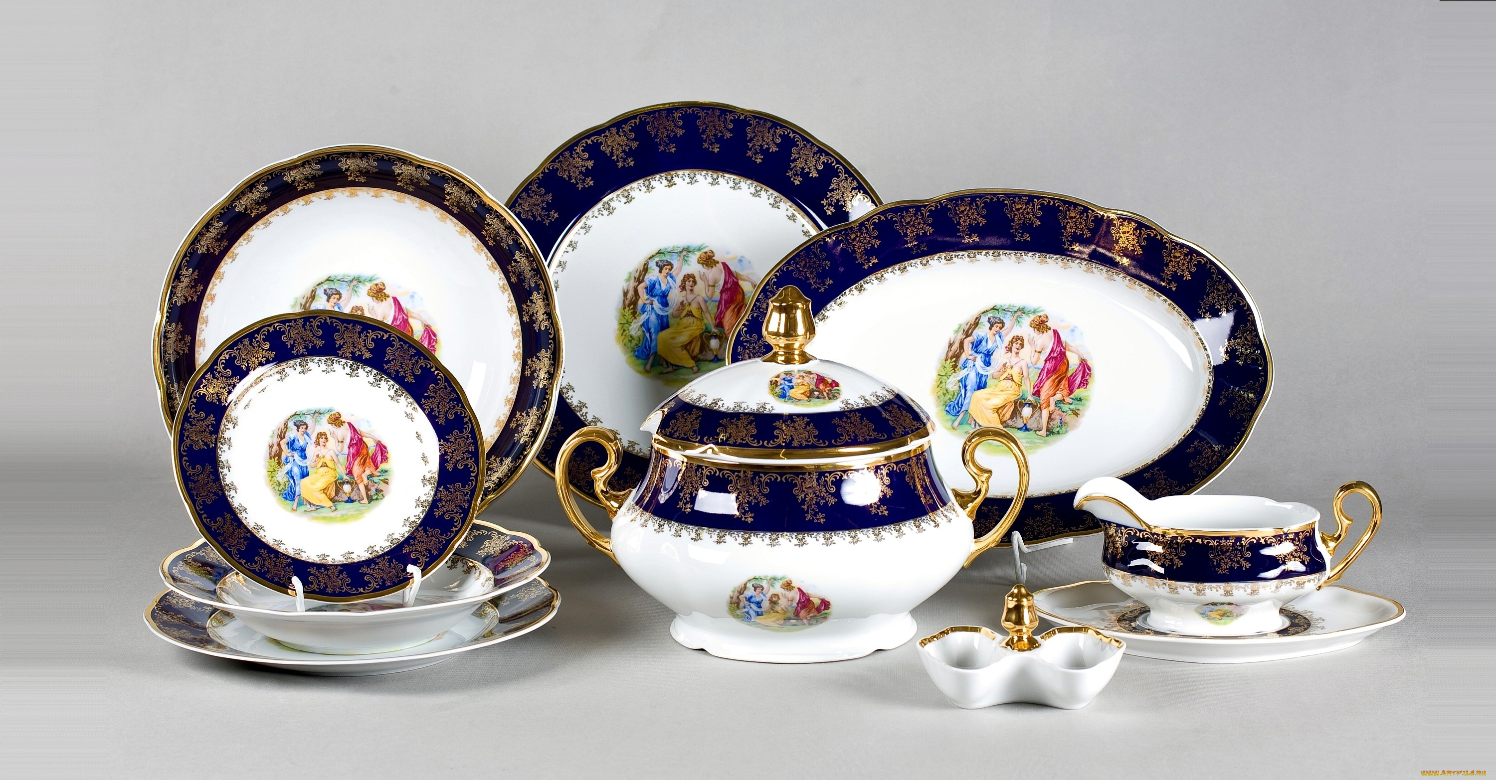 разное, посуда, столовые, приборы, кухонная, утварь, тарелки, роспись, фарфор, сервиз