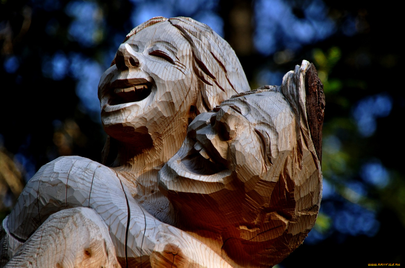 разное, рельефы, статуи, музейные, экспонаты, дети, дерево