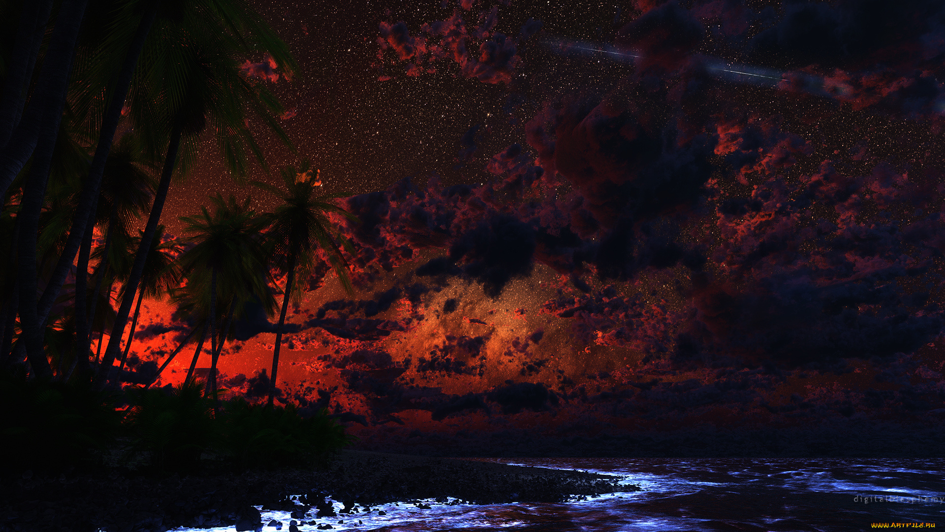 фэнтези, иные, миры, времена, сумрак, метеор, остров, океан