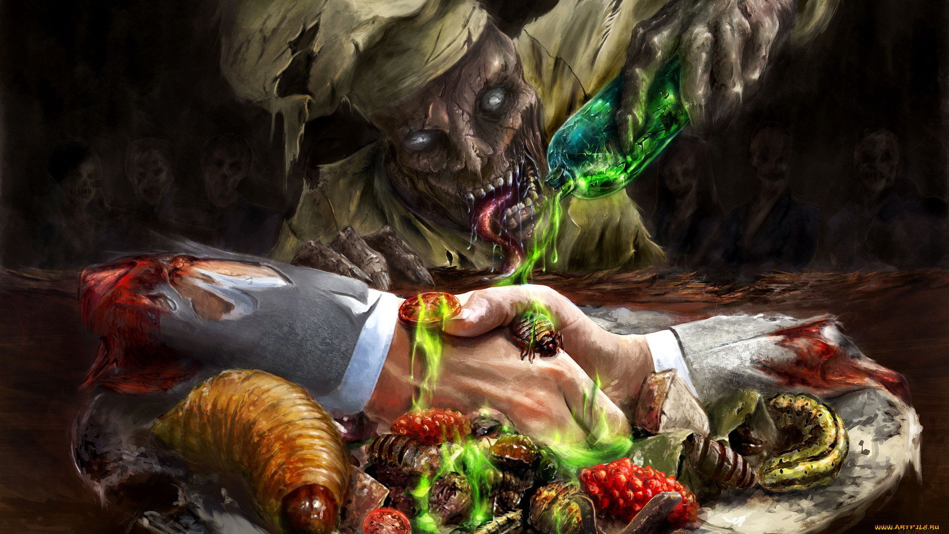 фэнтези, нежить, деликатес, обед, трапеза, повар