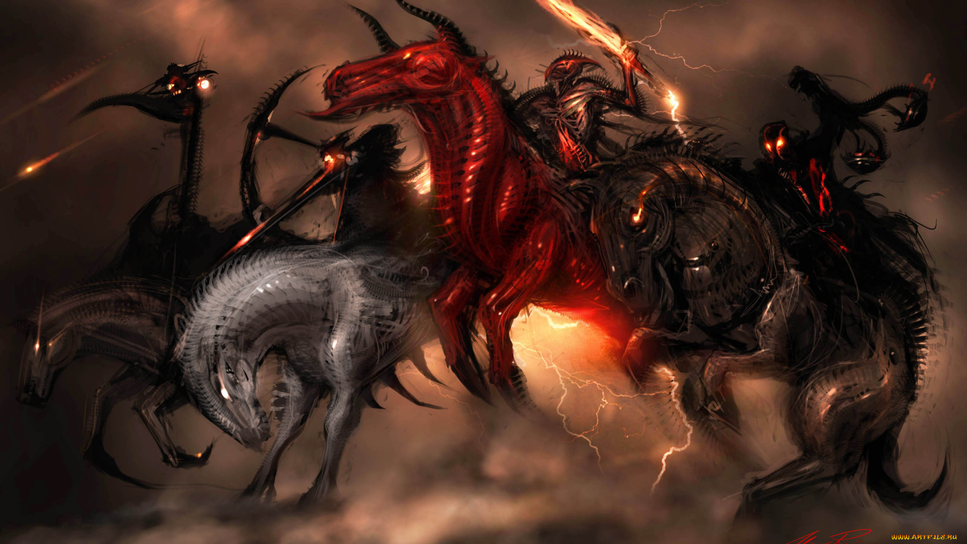 фэнтези, нежить, кони