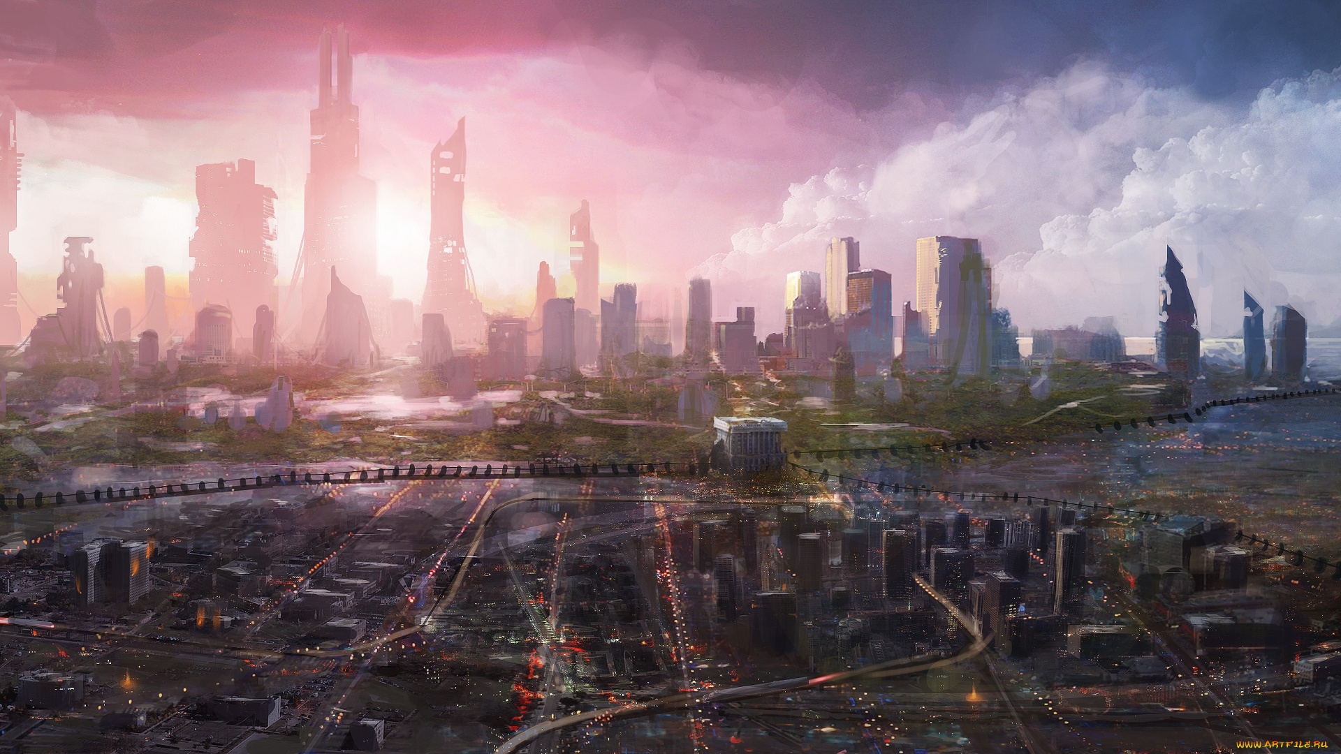 future, city, фэнтези, иные, миры, времена, будущее, город