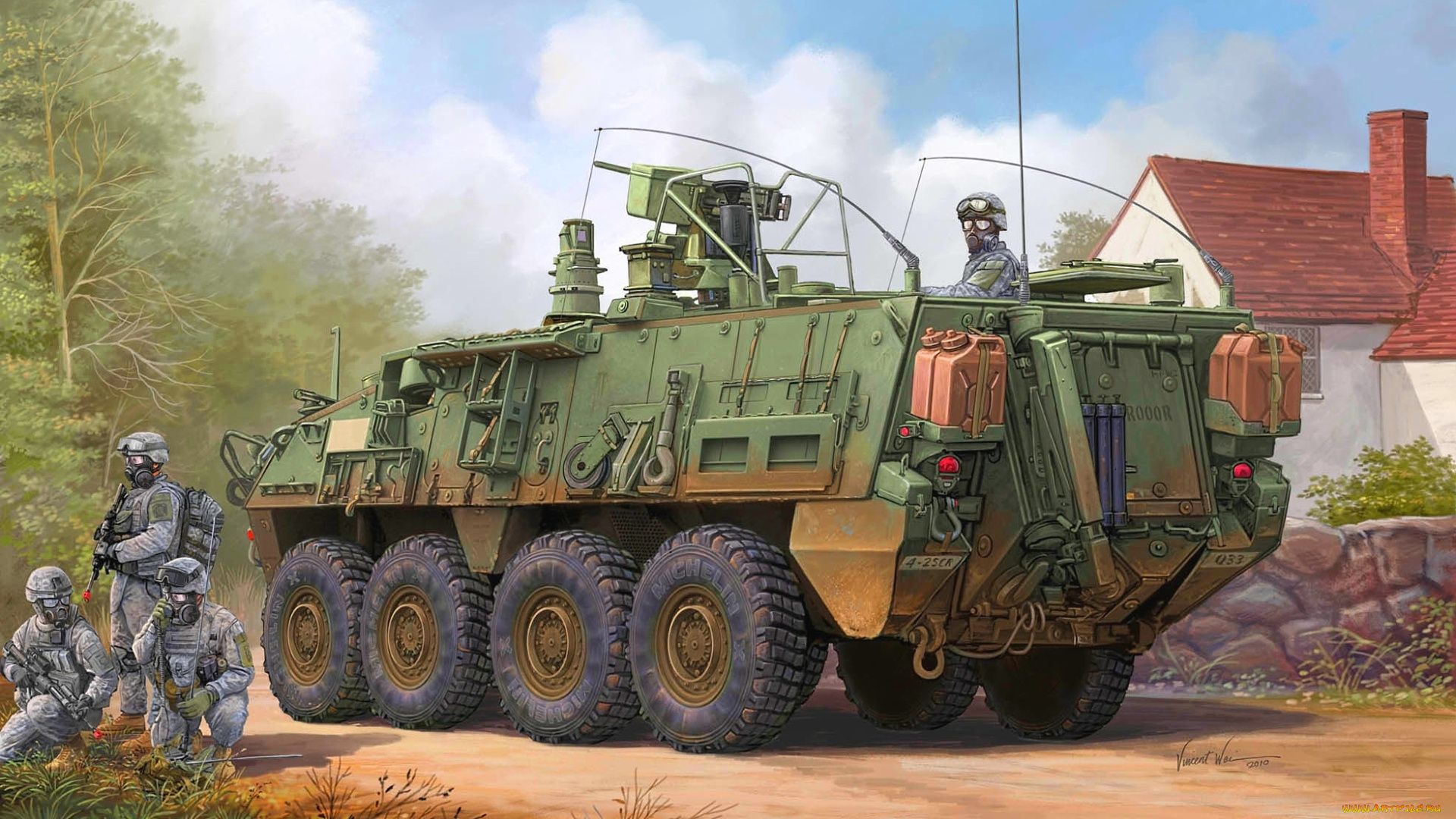 рисованные, армия, stryker, m1135, nbc, бронетранспортёр, vincent, wai