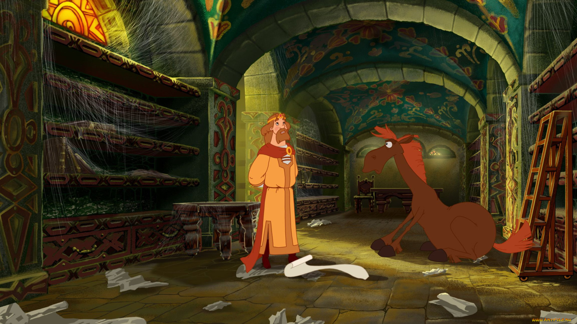 три, богатыря, шамаханская, царица, мультфильмы, сказка