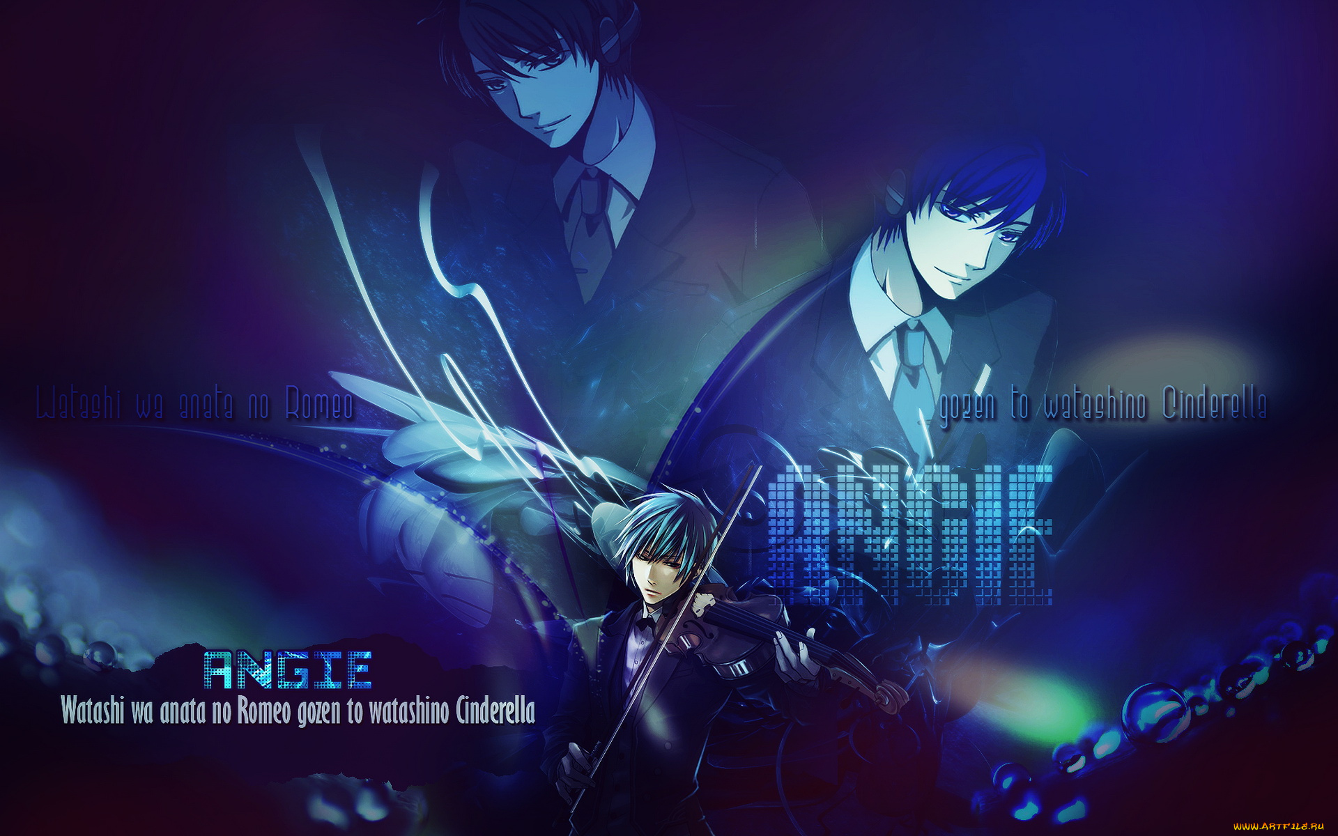 аниме, headphones, instrumental, мальчик, скрипка