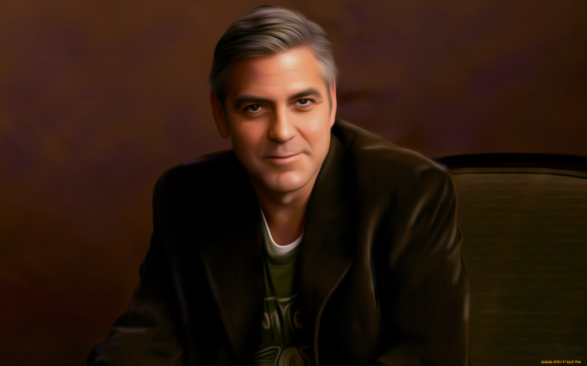 рисованные, люди, george, clooney