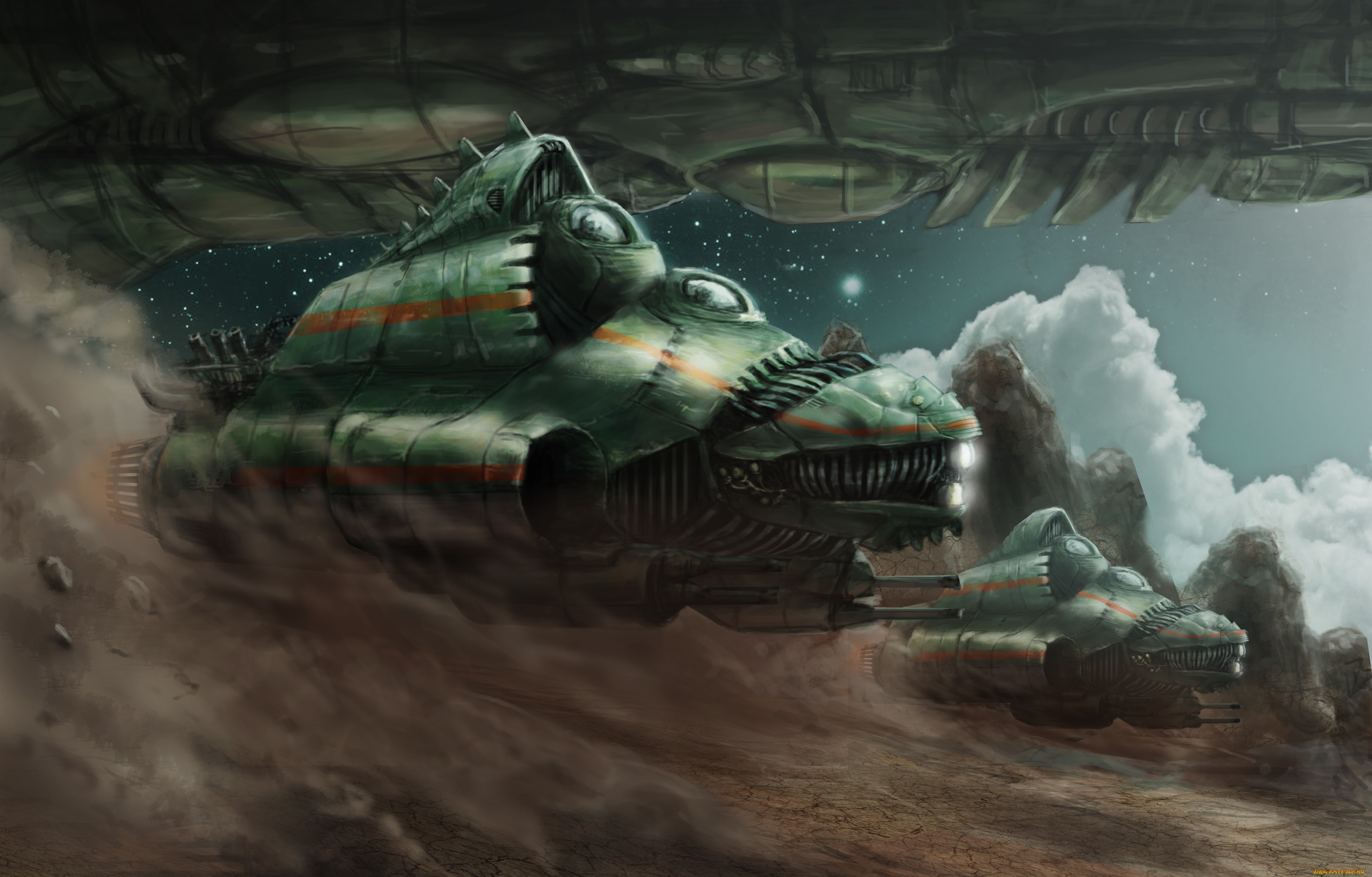 фэнтези, космические, корабли, звездолеты, станции, звездолёты
