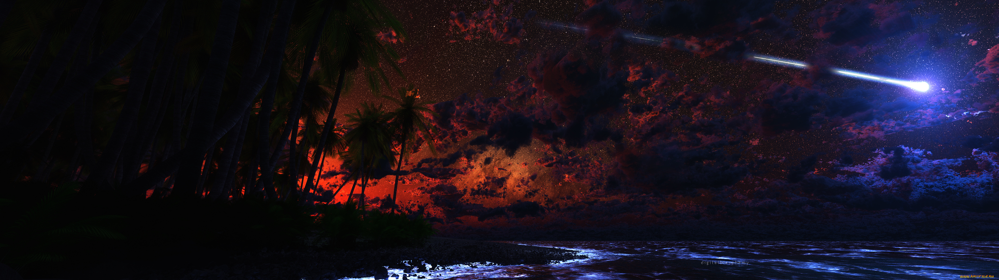 фэнтези, иные, миры, времена, сумрак, метеор, остров, океан