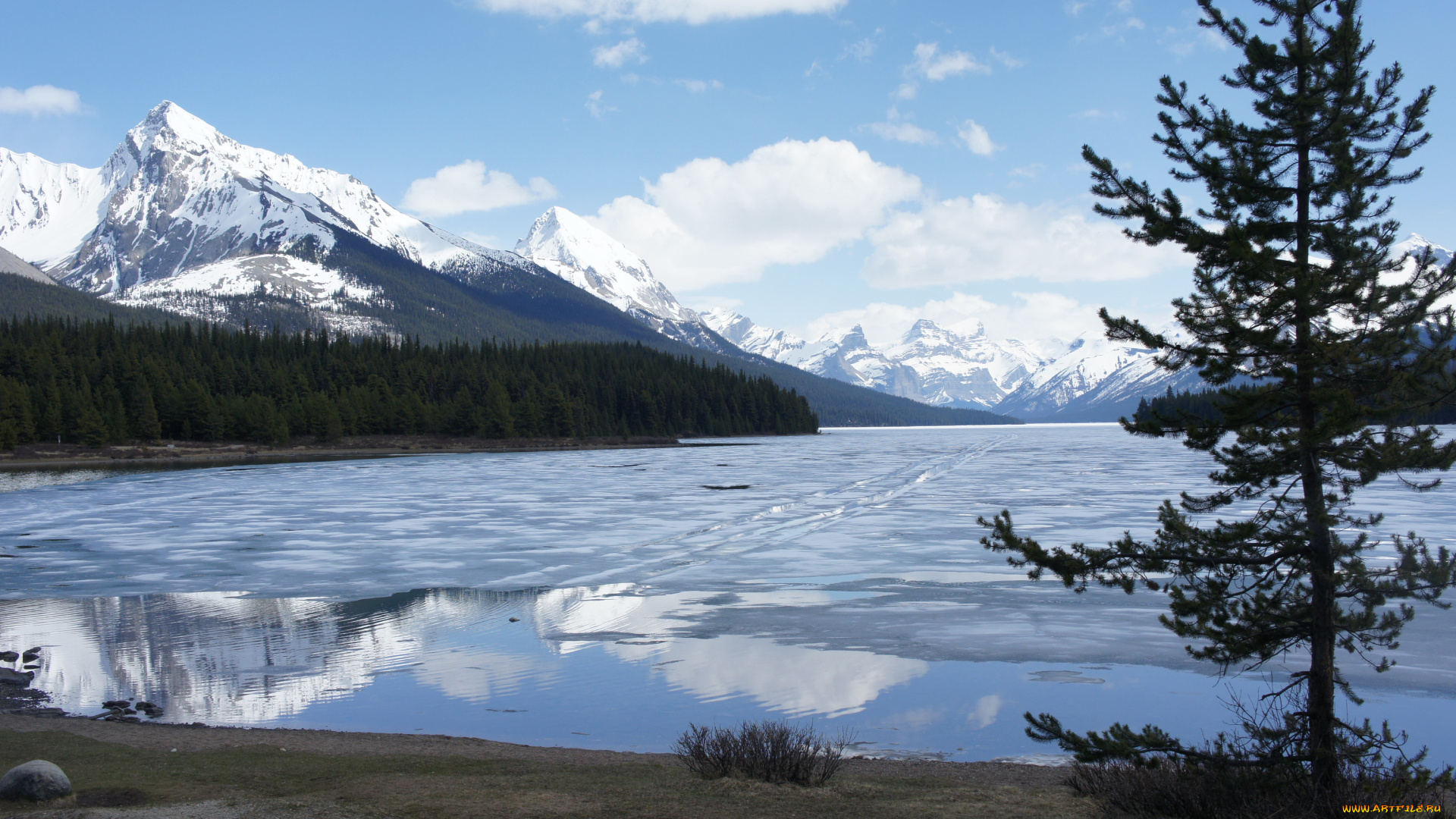 maligne, lake, jasper, national, park, canada, природа, реки, озера, озеро, горы, пейзаж