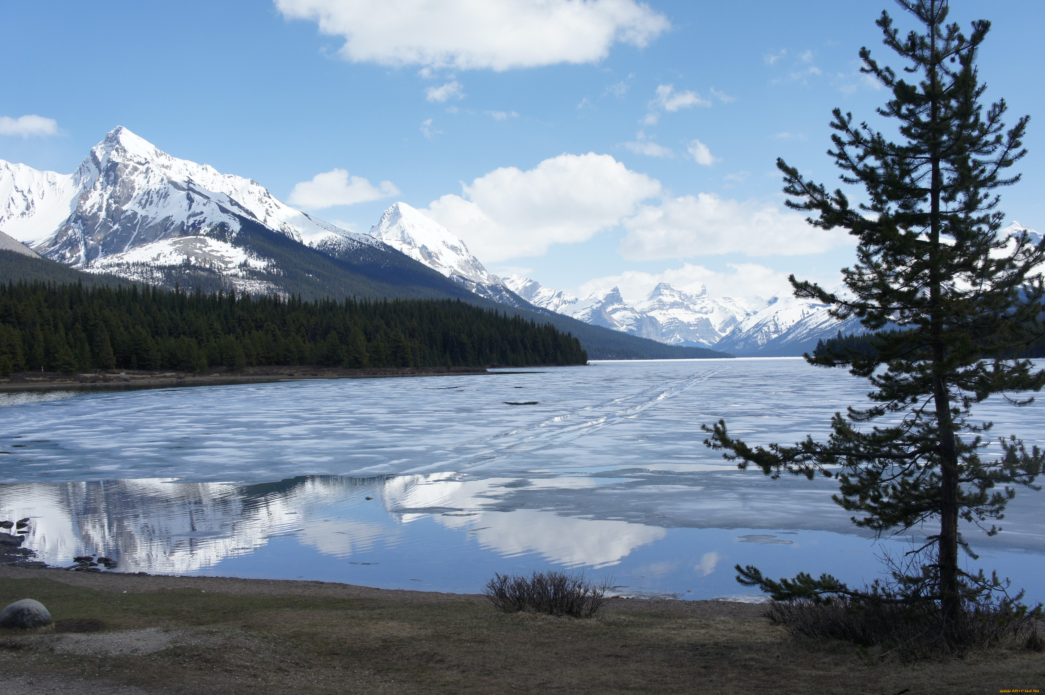 maligne, lake, jasper, national, park, canada, природа, реки, озера, озеро, горы, пейзаж