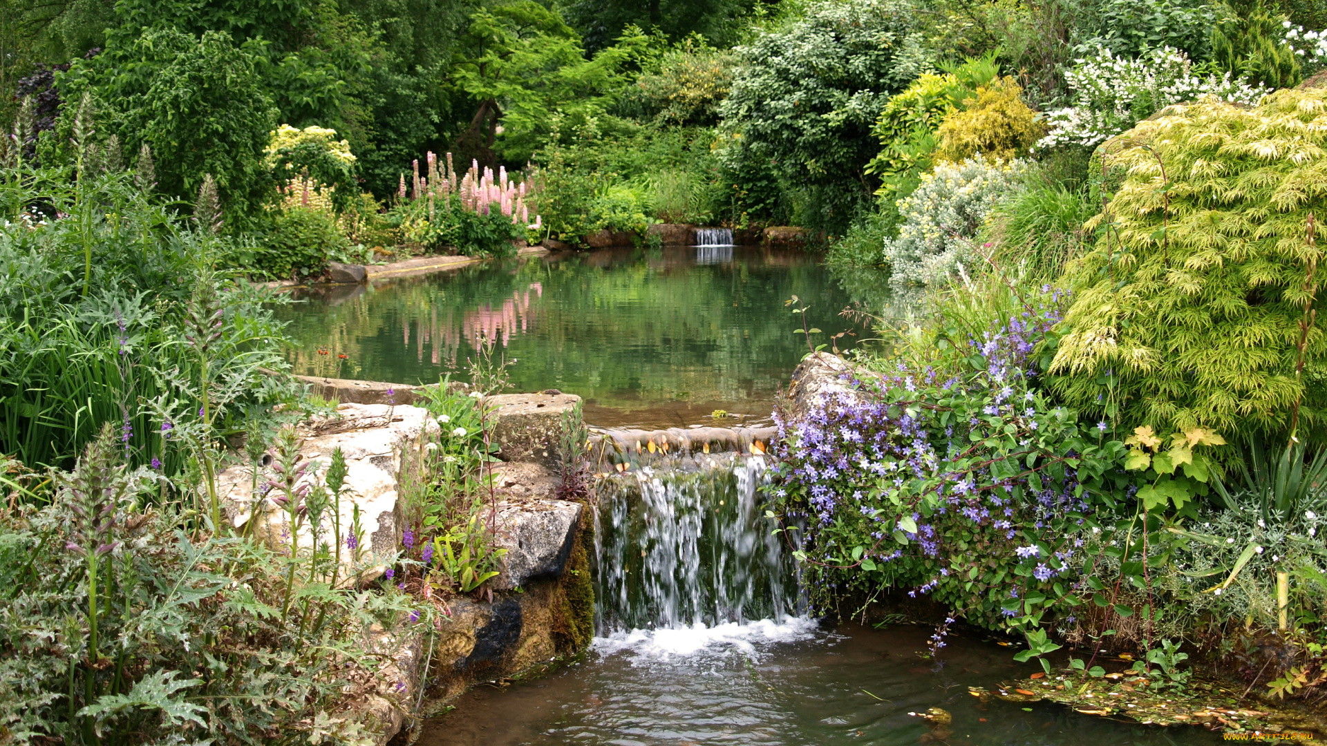 англия, tewkesbury, природа, парк, деревья, кусты, водопад, tewkesbury, англия, великобритания