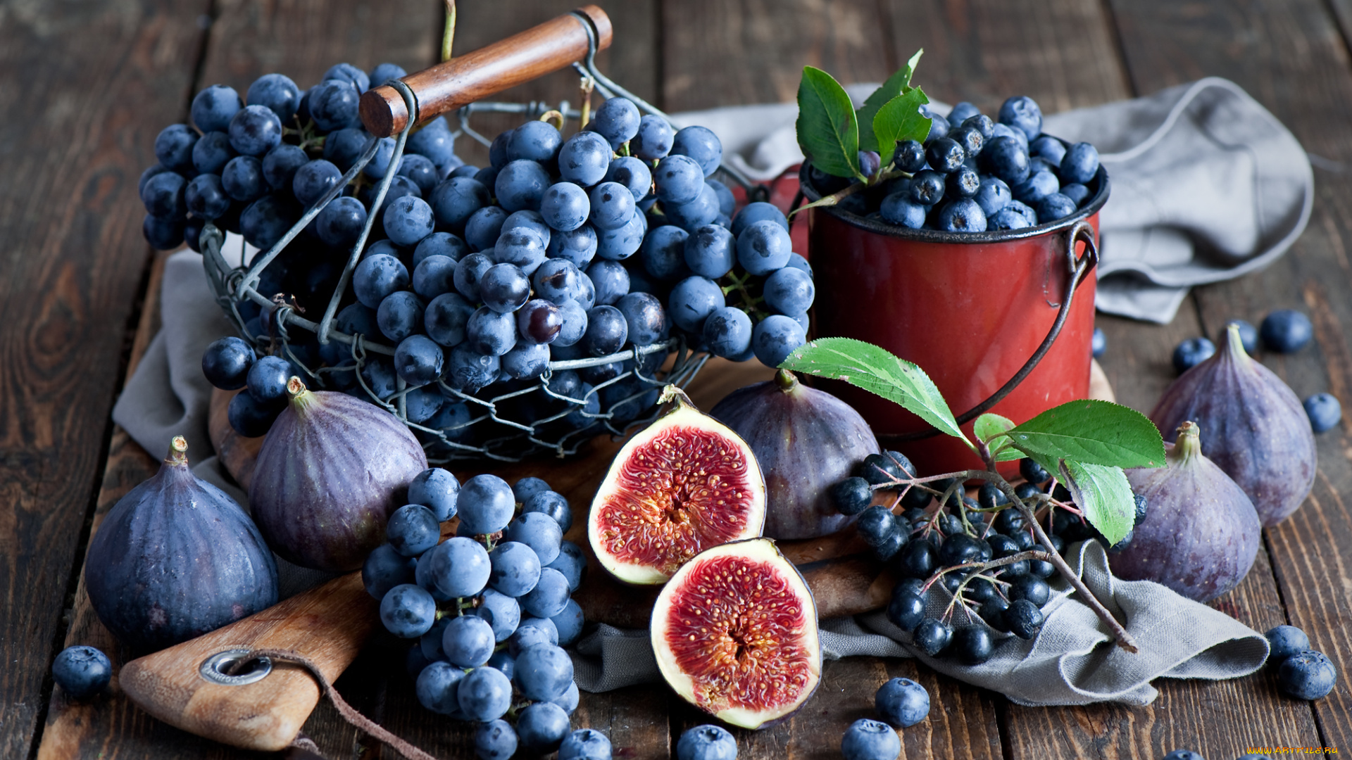 еда, фрукты, , ягоды, осень, натюрморт, ягоды, грозди, черника, инжир, виноград