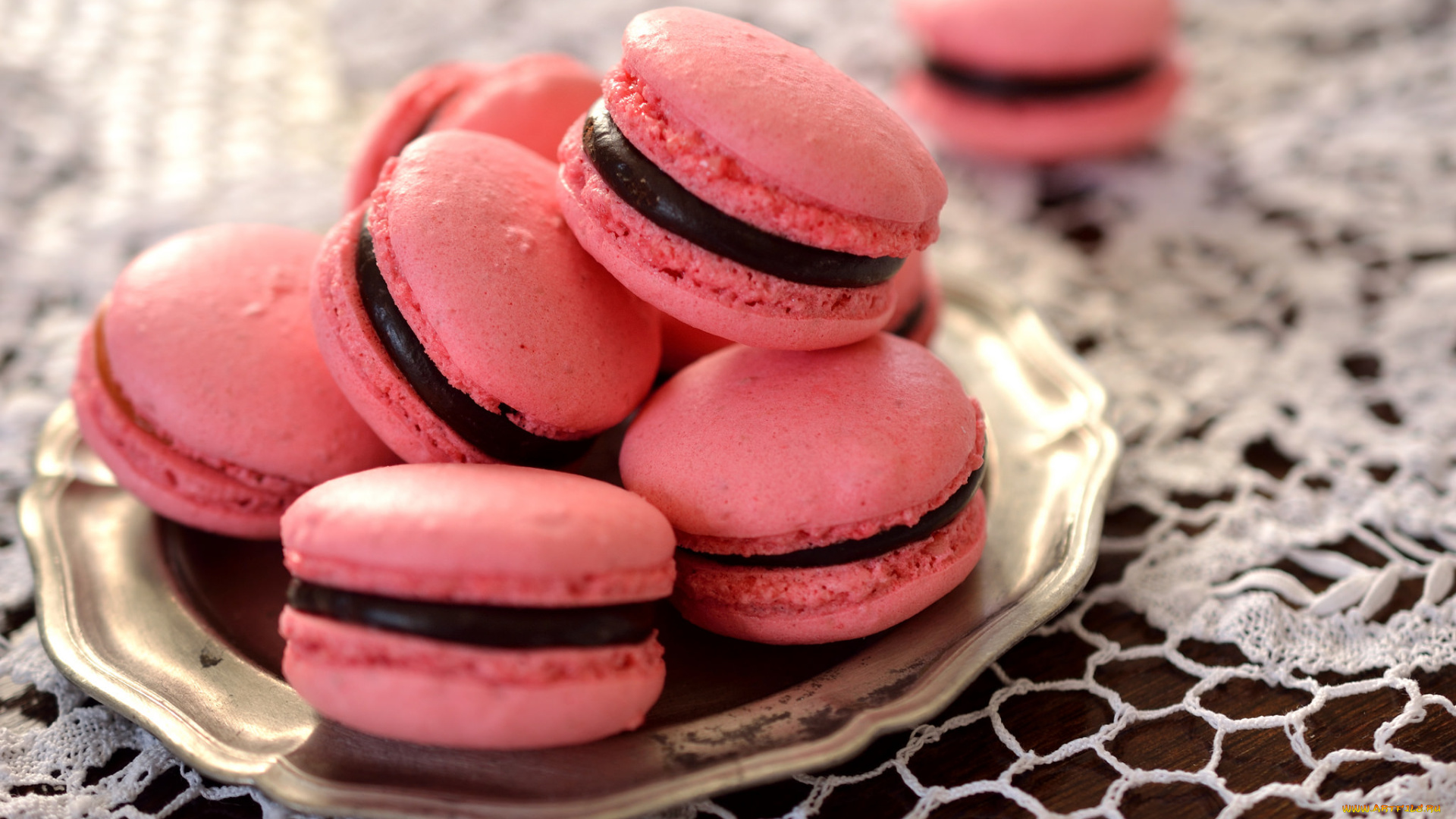 еда, макаруны, пирожное, сладость