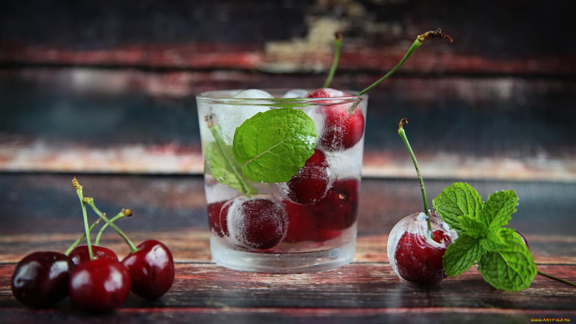 еда, напитки, , коктейль, мята, лед, черешня, коктейль