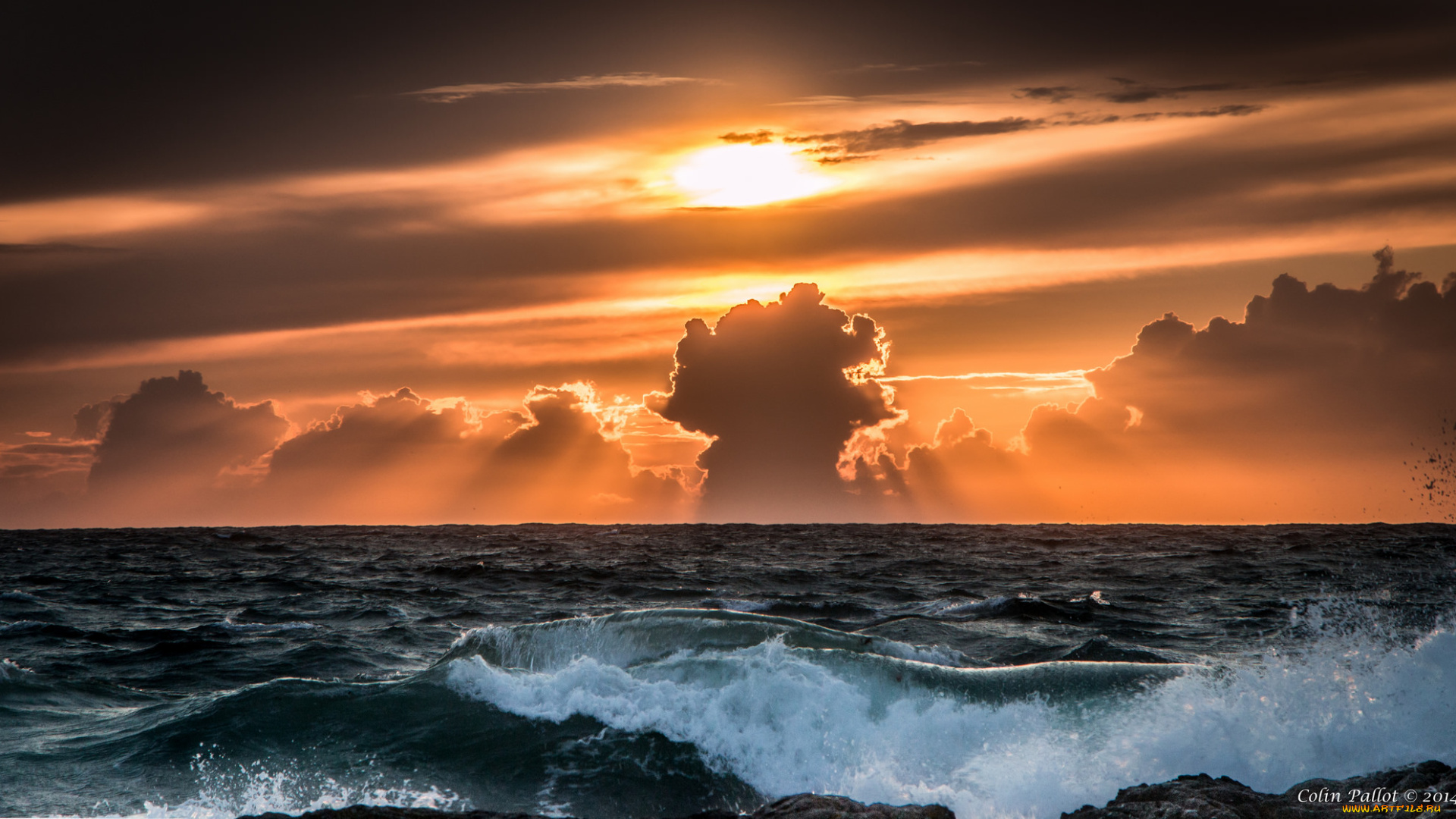 природа, восходы, закаты, волны, море, облака, закат, небо