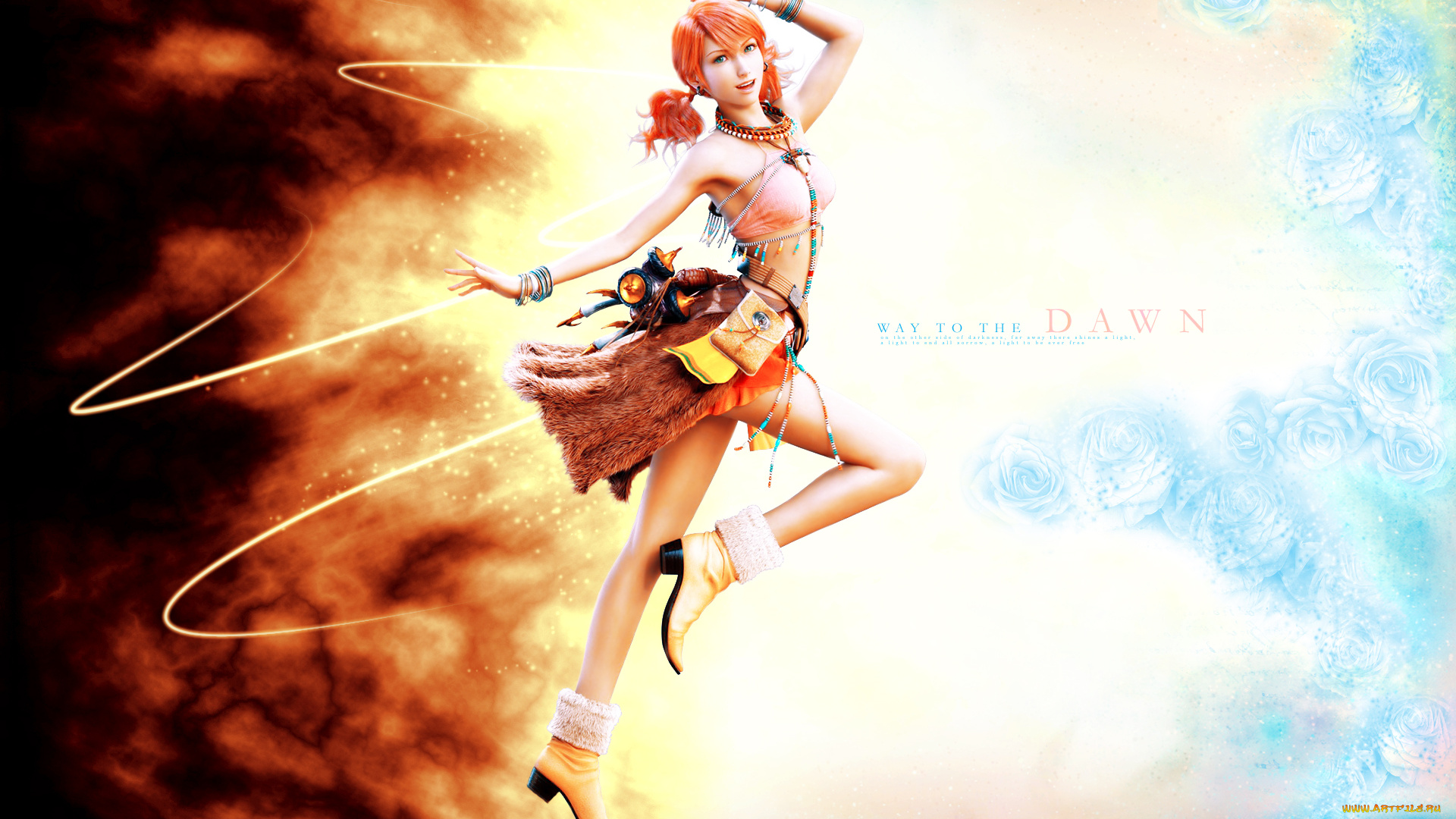 видео, игры, final, fantasy, xiii, 3д, девушка, полёт, final, fantasy, xiii