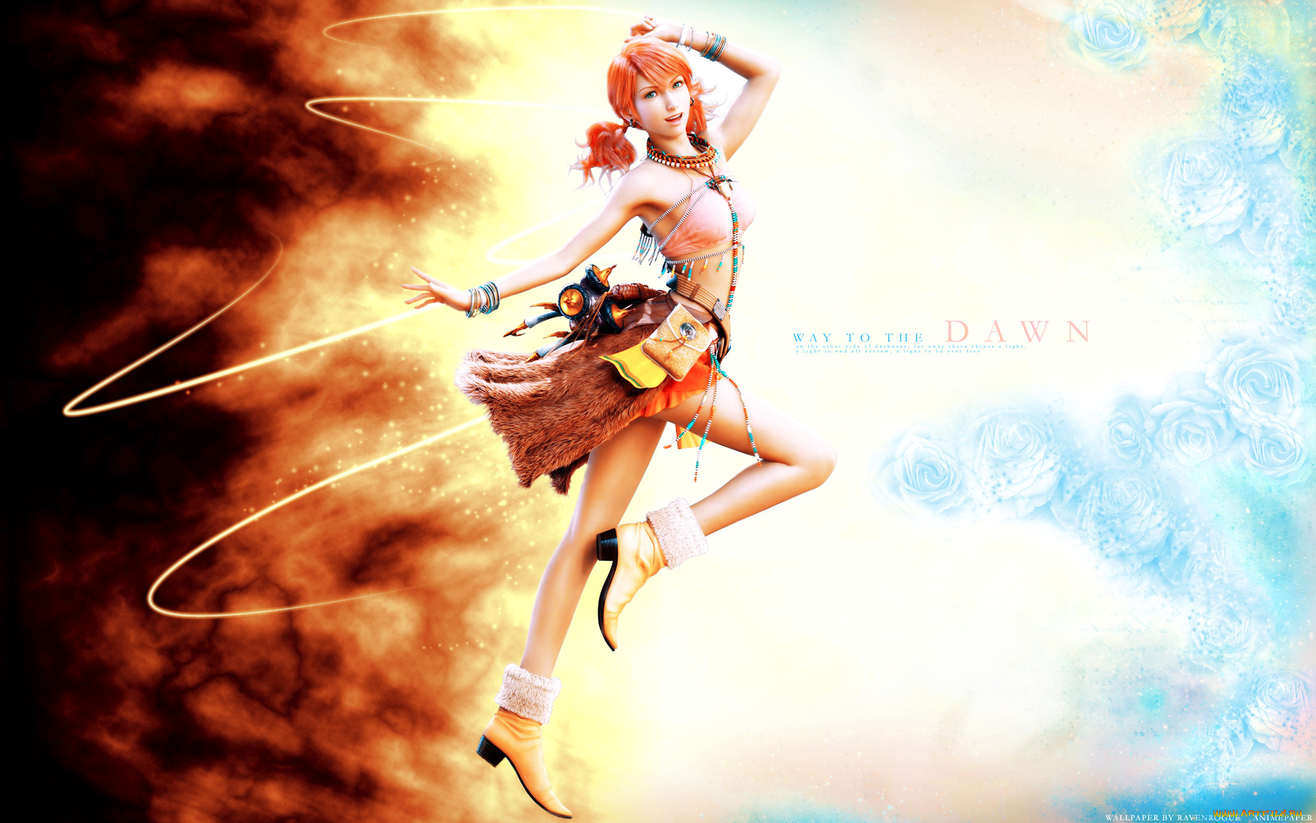 видео, игры, final, fantasy, xiii, 3д, девушка, полёт, final, fantasy, xiii