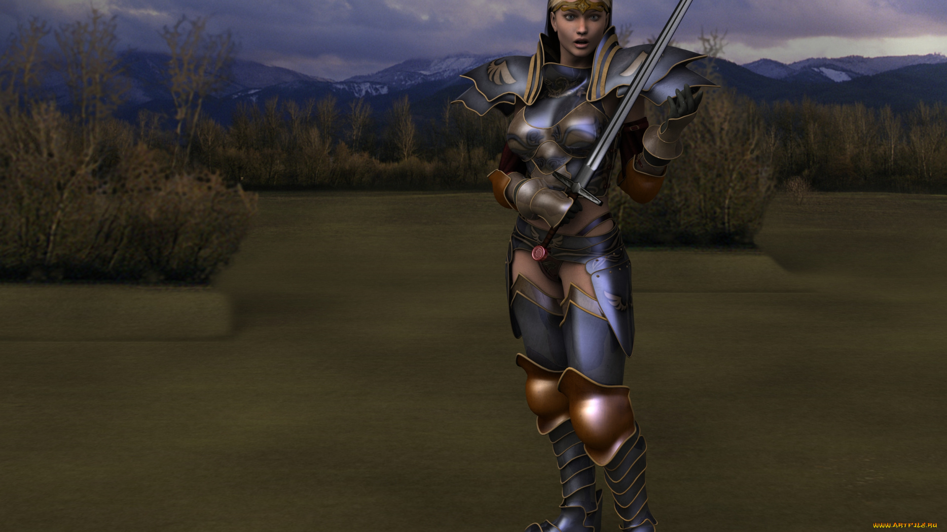 3д, графика, амазонки, , amazon, фон, взгляд, девушка, оружие