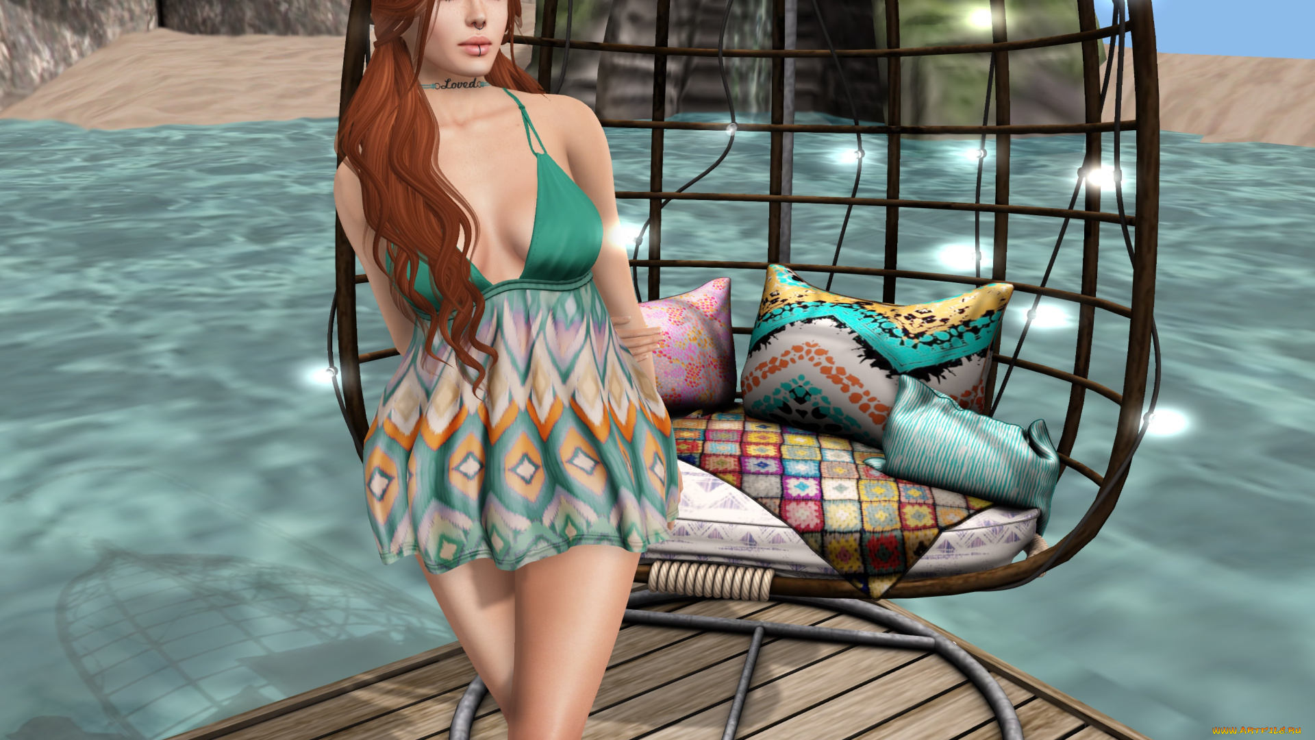 3д, графика, люди, , people, девушка, взгляд, фон