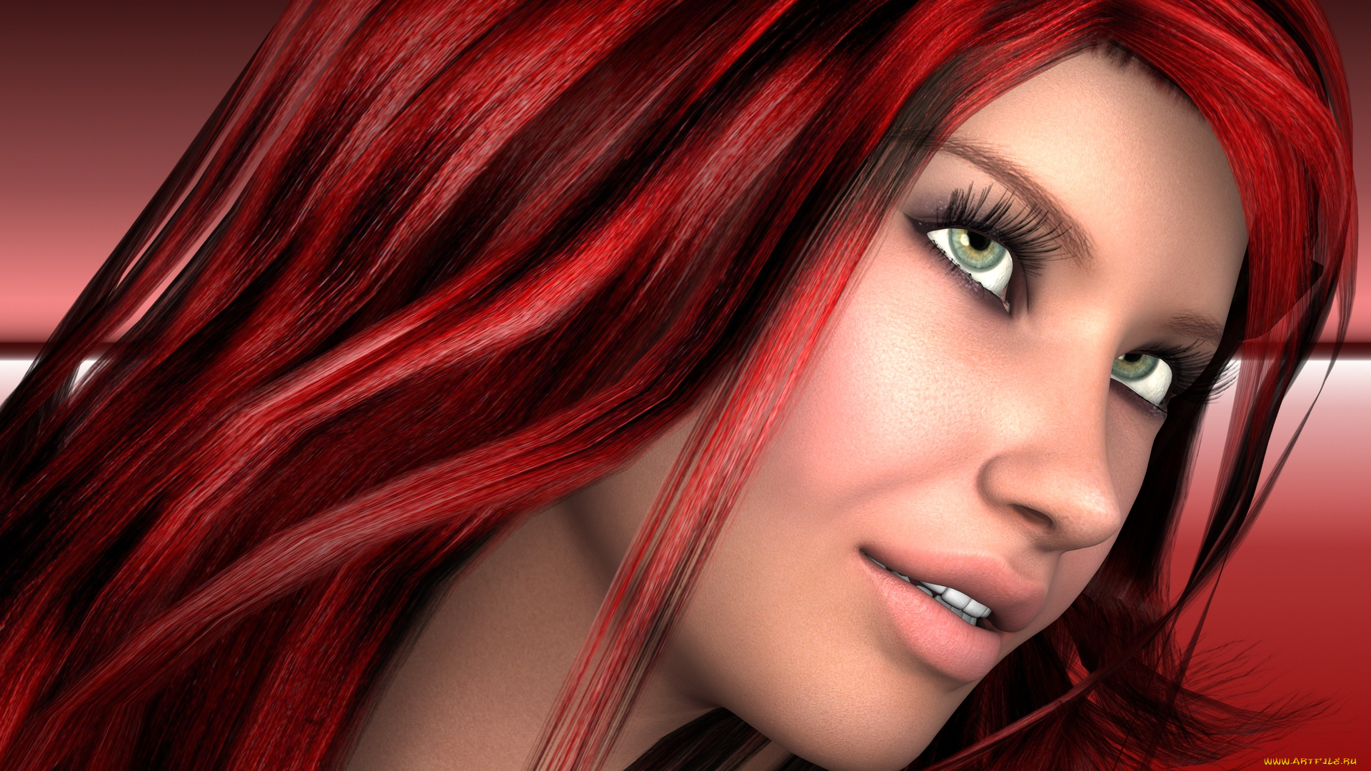 3д, графика, портрет, , portraits, девушка, взгляд, фон