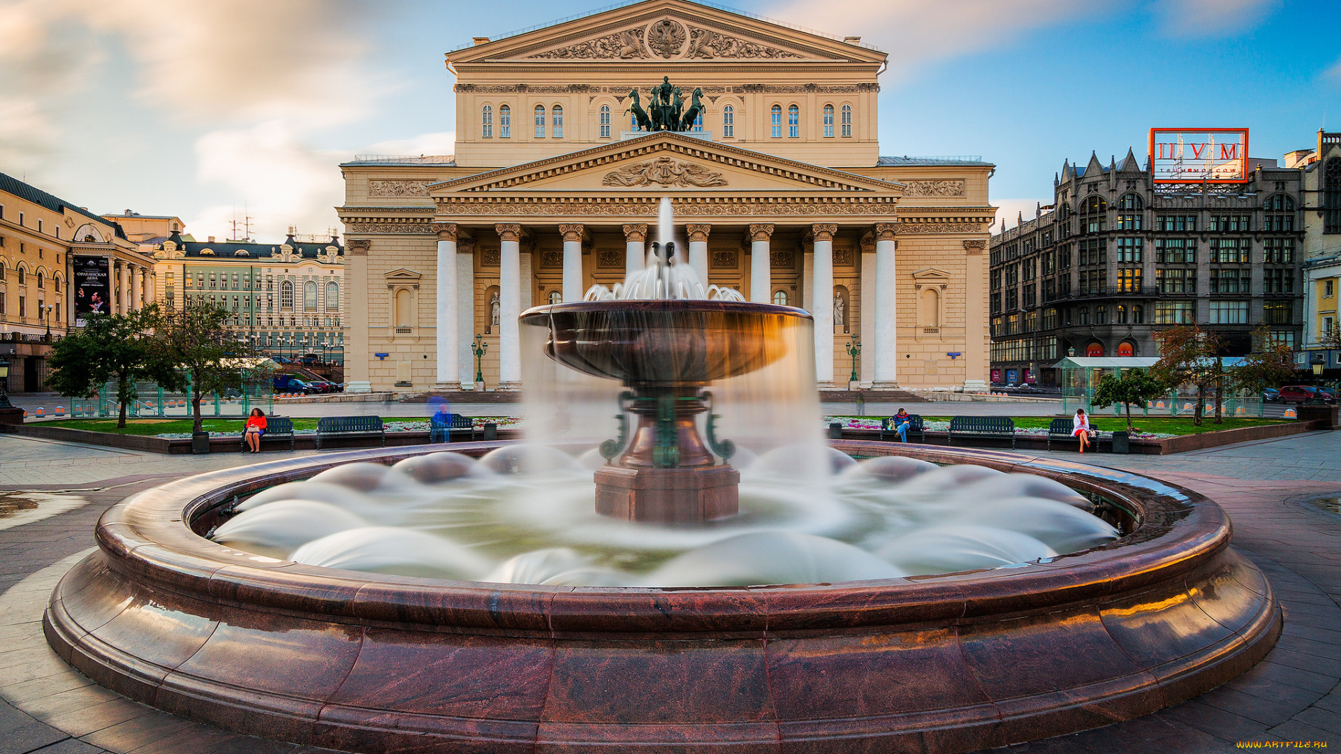 bolshoi, theatre, in, moscow, города, москва, , россия, театр, фонтан, площадь