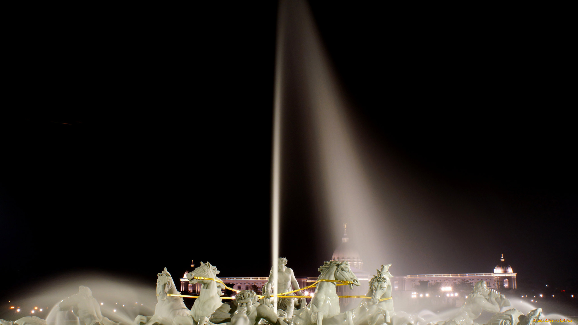 chimei, museum, города, -, фонтаны, конная, фонтан, группа