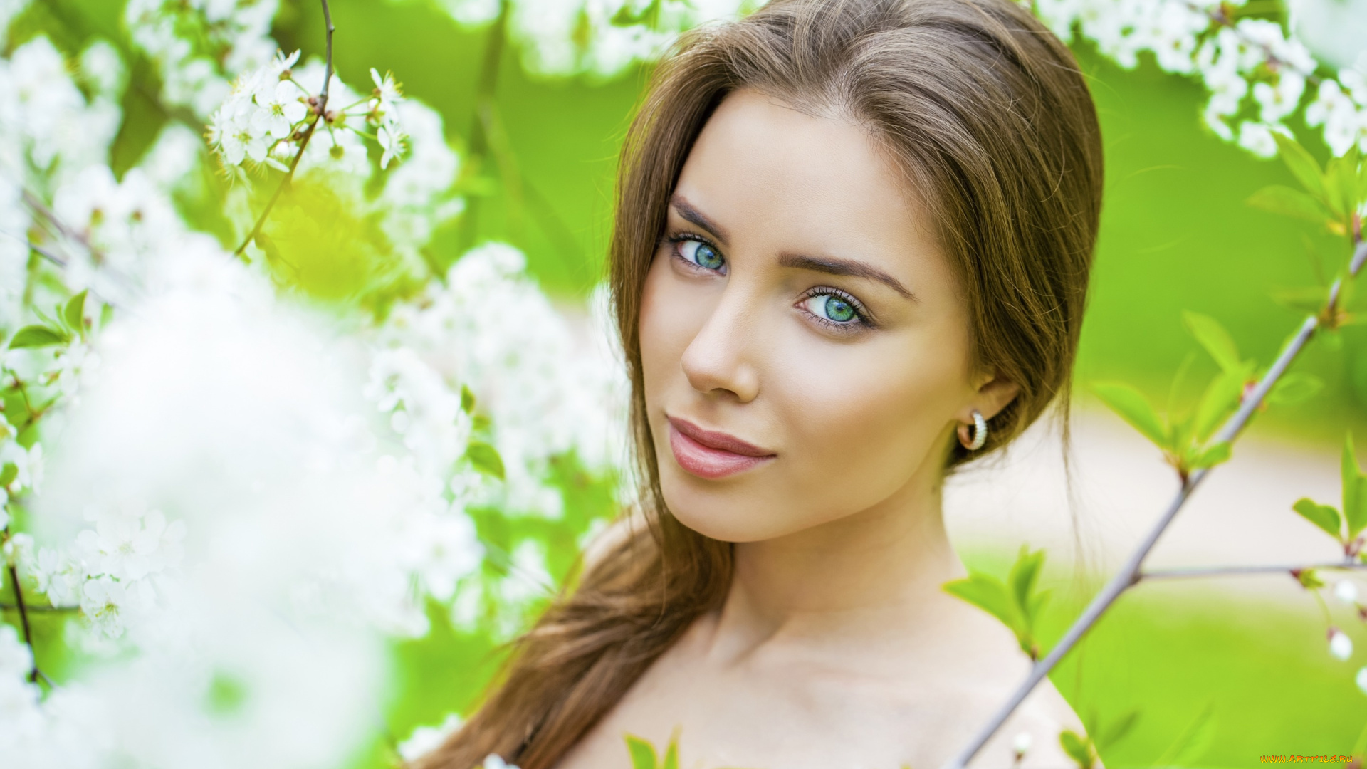 девушки, -unsort, , лица, , портреты, глаза, взгляд, шатенка, лицо, портрет, весна