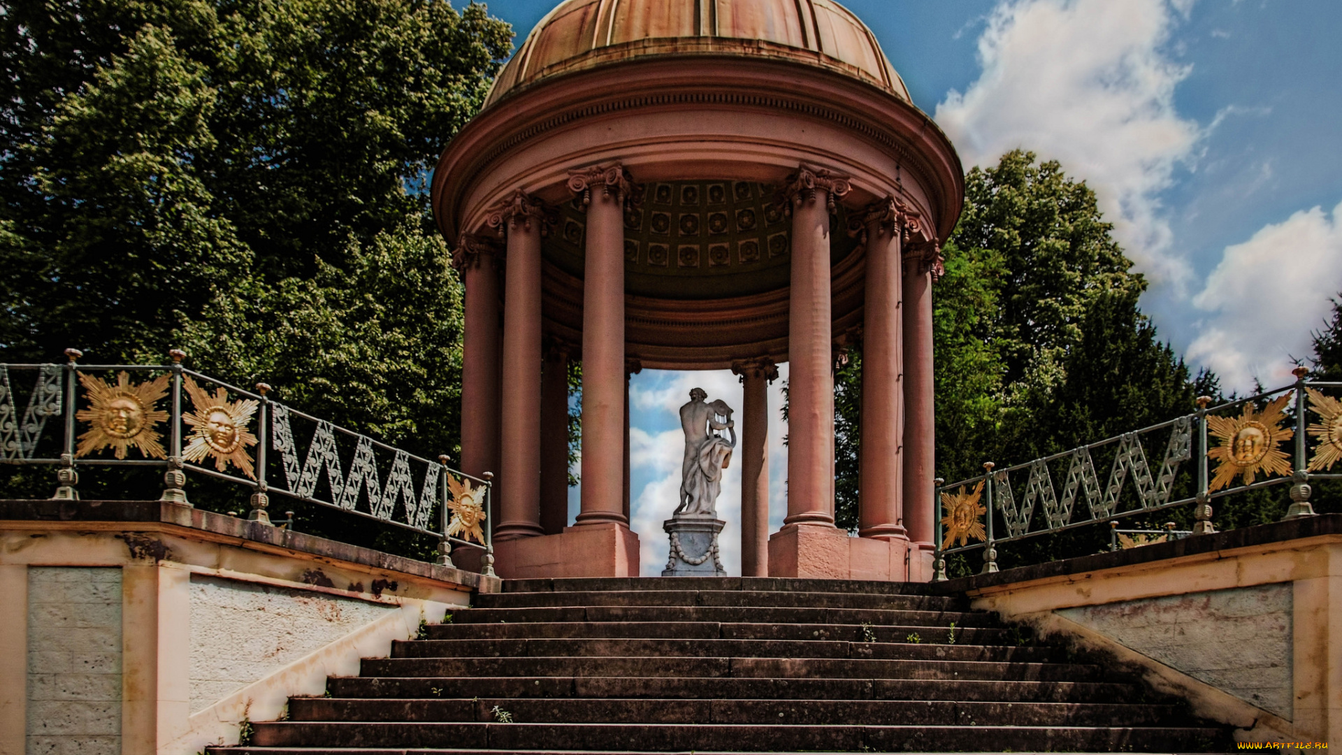 города, -, памятники, , скульптуры, , арт-объекты, лестница, ротонда, статуя