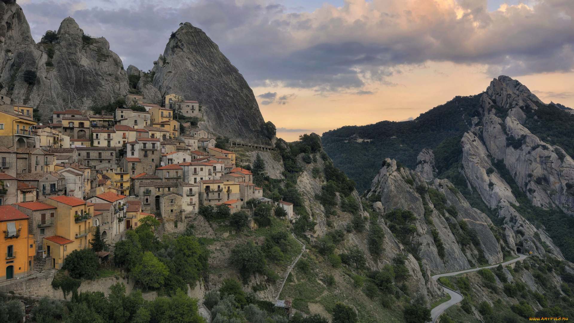 города, -, пейзажи, пейзаж, горы, город