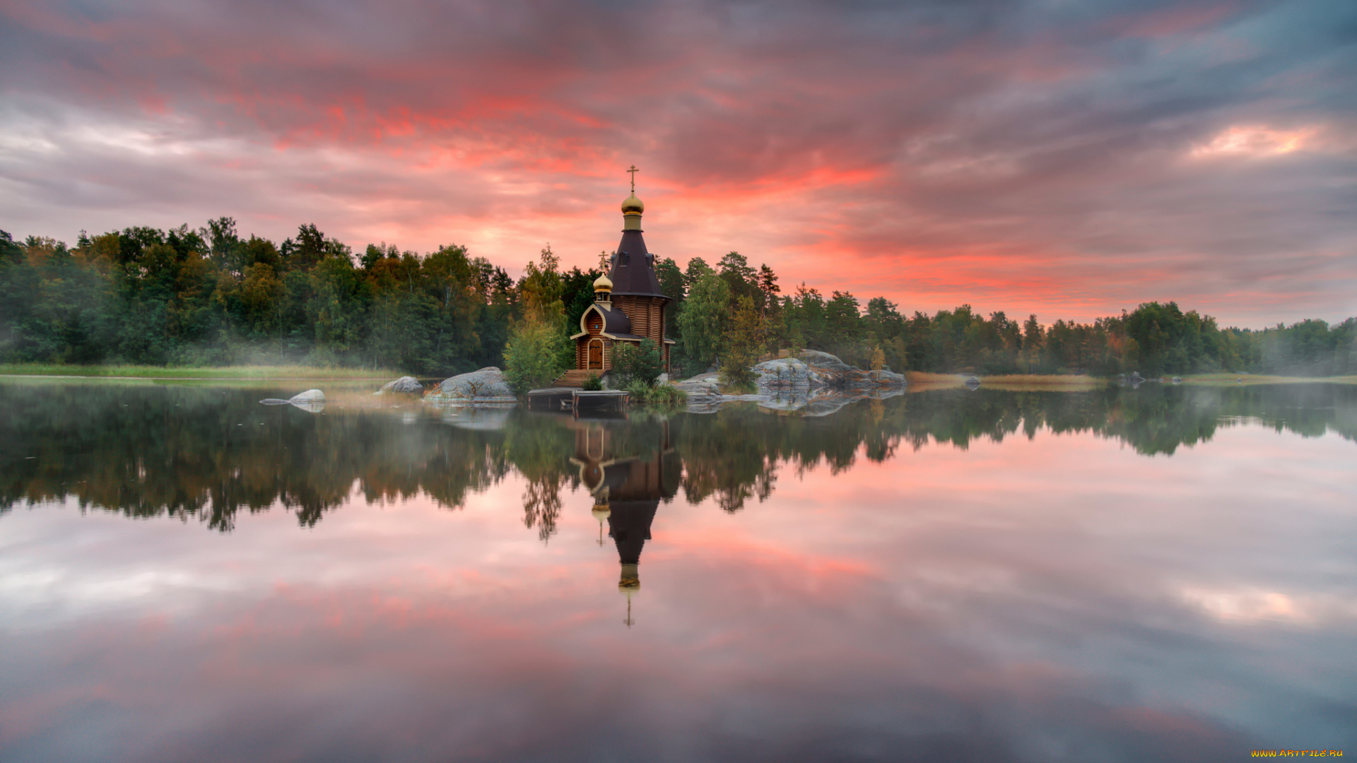 города, -, православные, церкви, , монастыри, храм, начало, осени, вуокса, россия, река