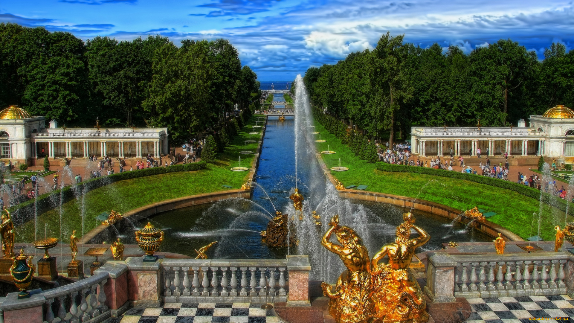 города, санкт-петербург, , петергоф, , россия, фонтан